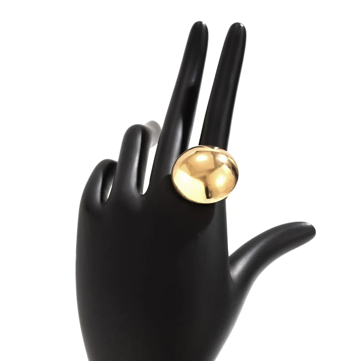 Geometric Gold Silver Plated Half Ball Open Ring