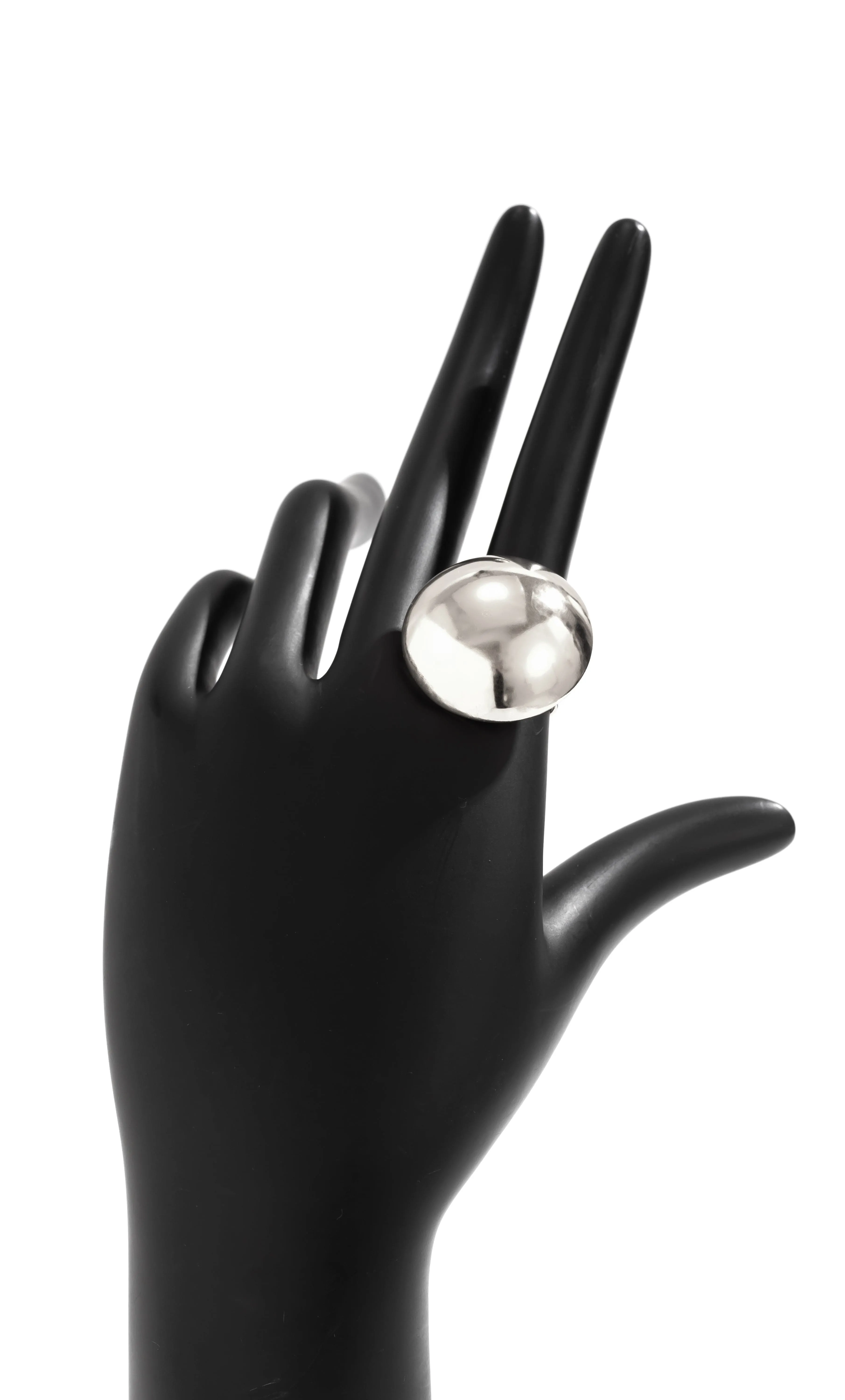 Geometric Gold Silver Plated Half Ball Open Ring