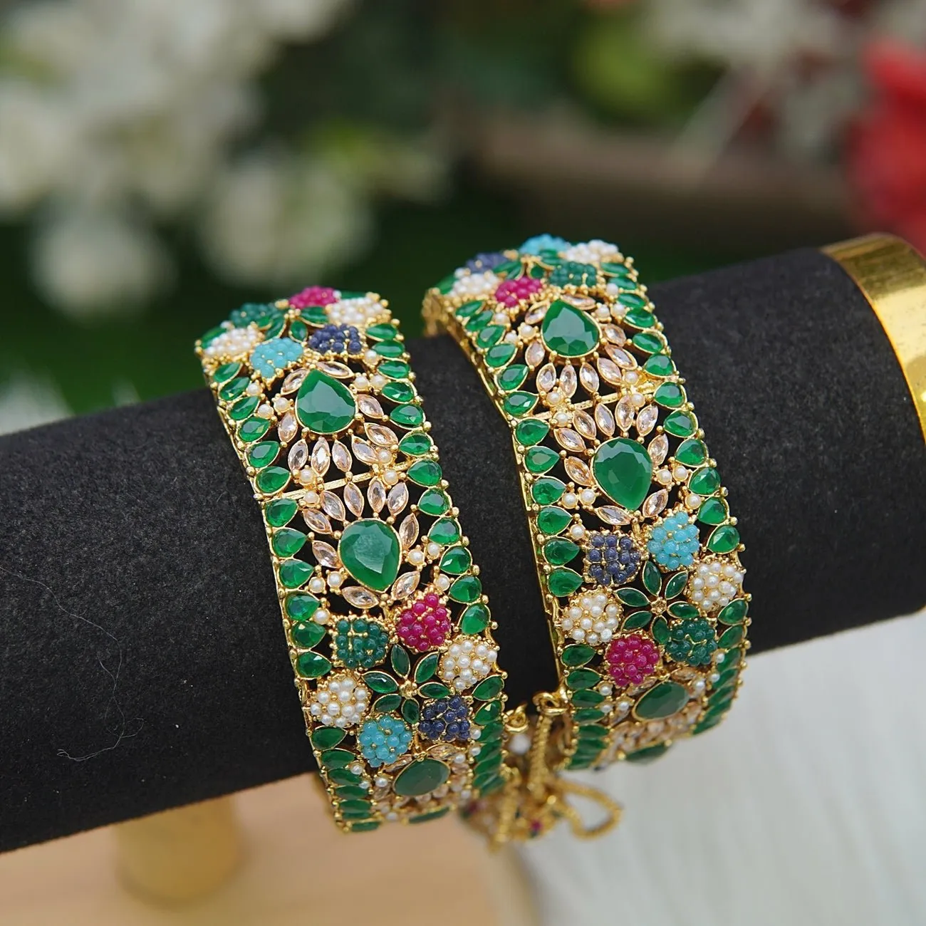 Glamorous Gemstone Zirconia Bangles
