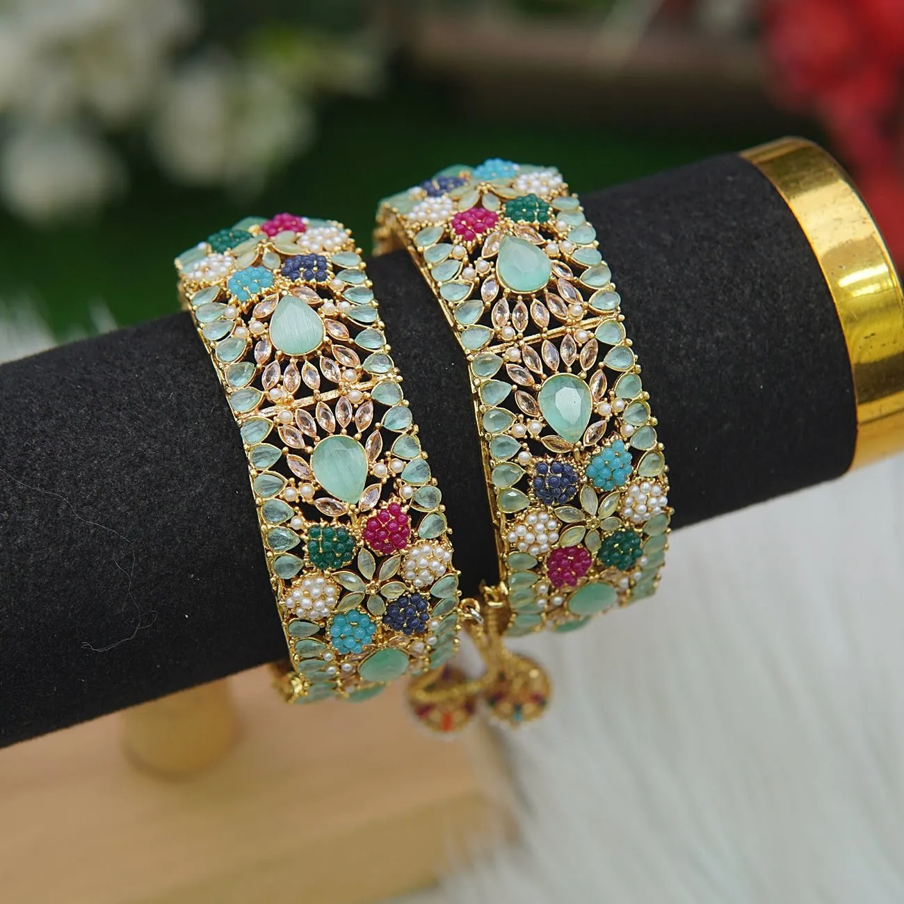 Glamorous Gemstone Zirconia Bangles