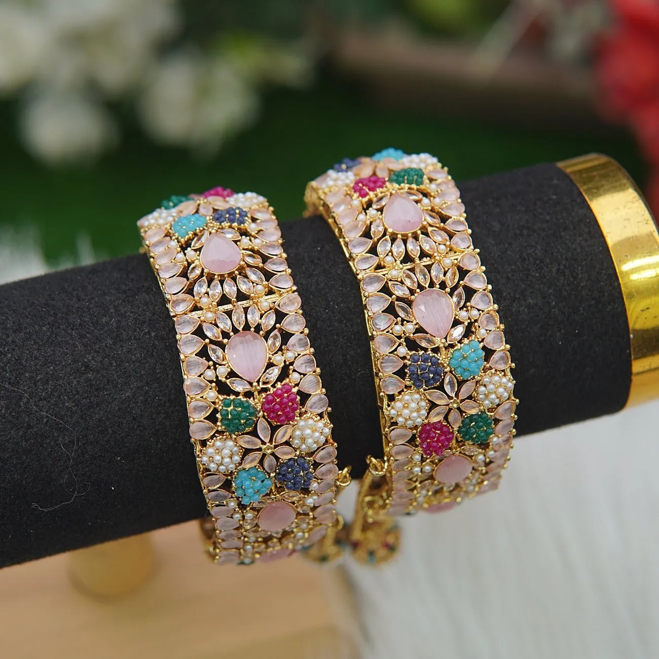 Glamorous Gemstone Zirconia Bangles