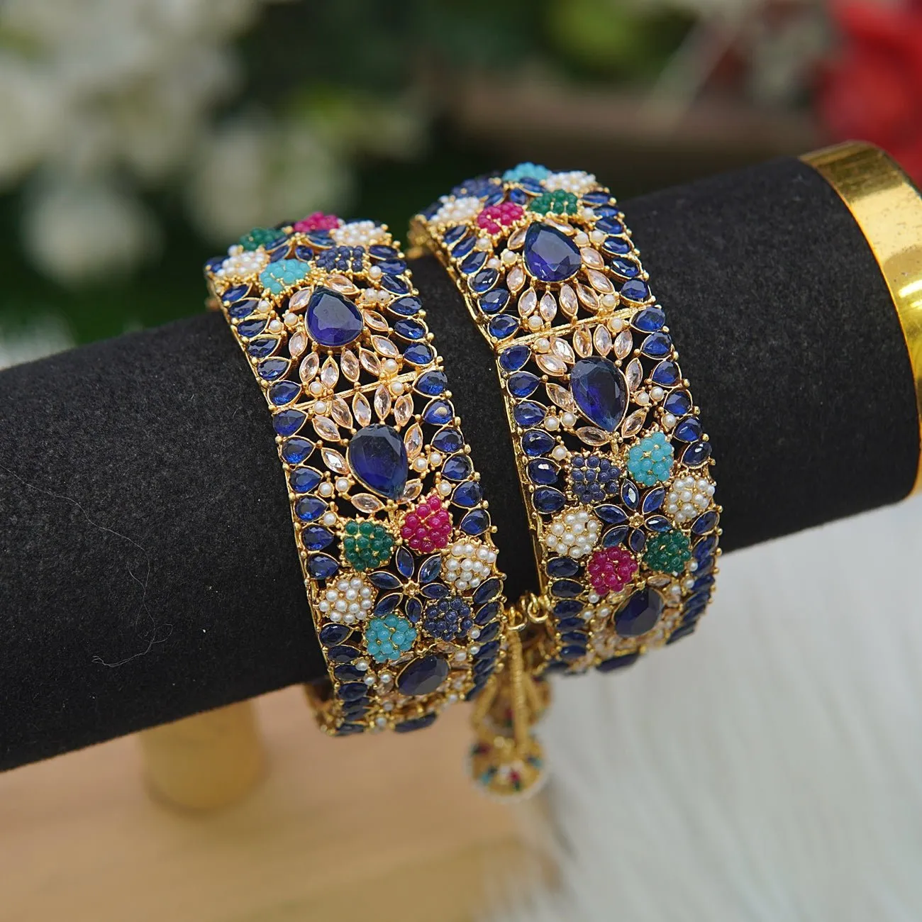 Glamorous Gemstone Zirconia Bangles
