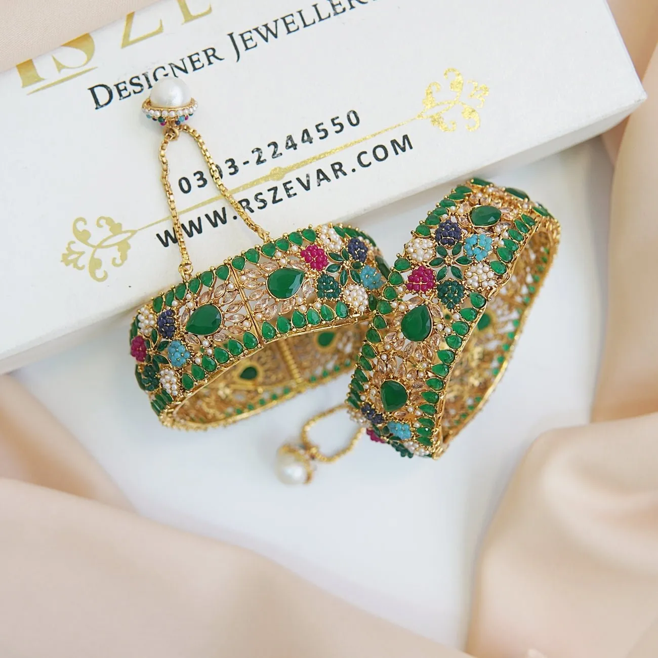 Glamorous Gemstone Zirconia Bangles