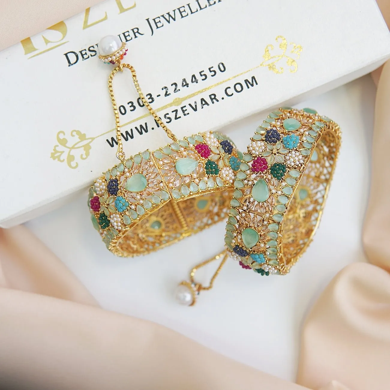 Glamorous Gemstone Zirconia Bangles