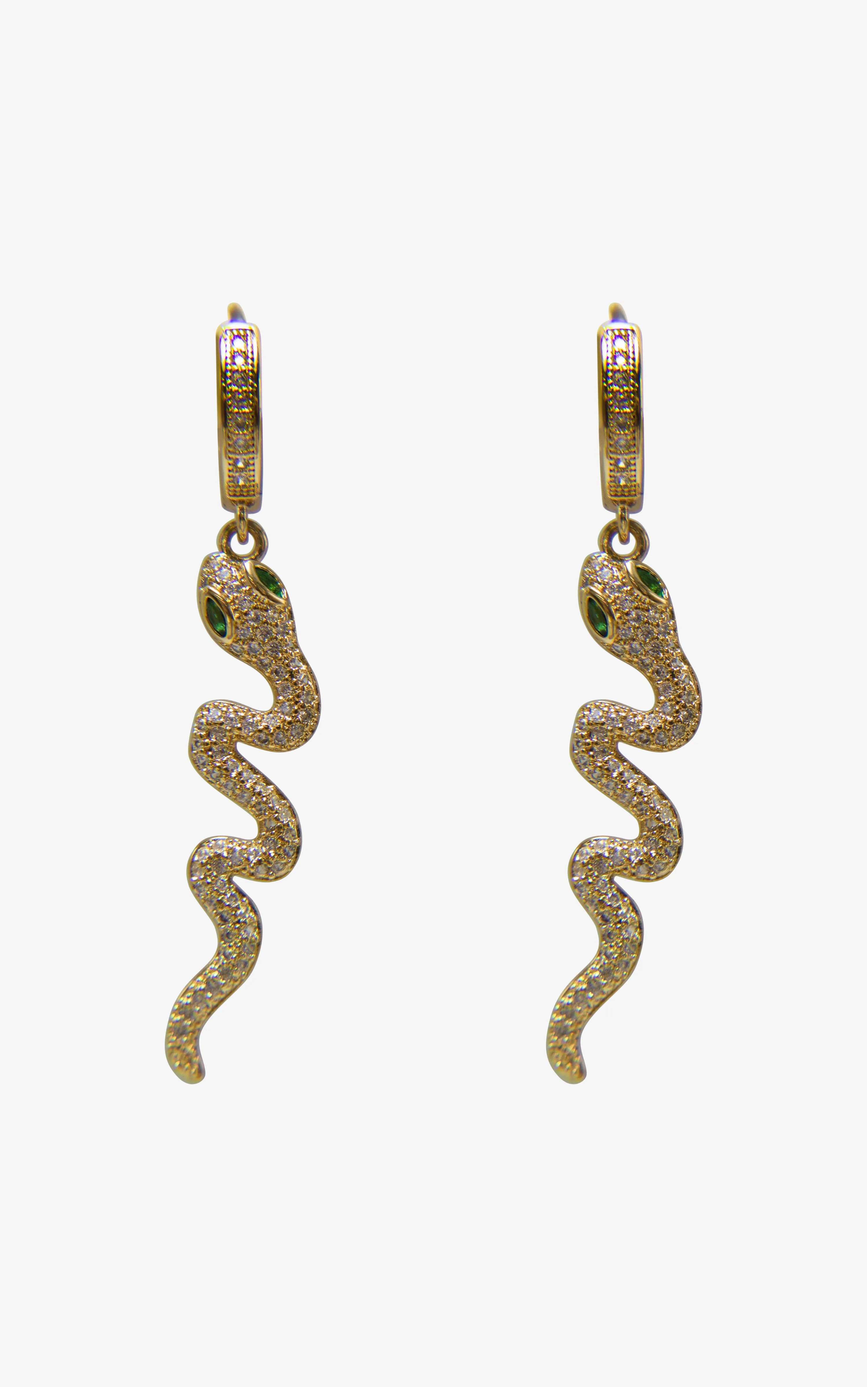 Glamorous Snake Huggie Hoop Earrings