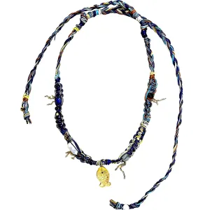 Glowing Golden Fish Leather Rockstar Necklace