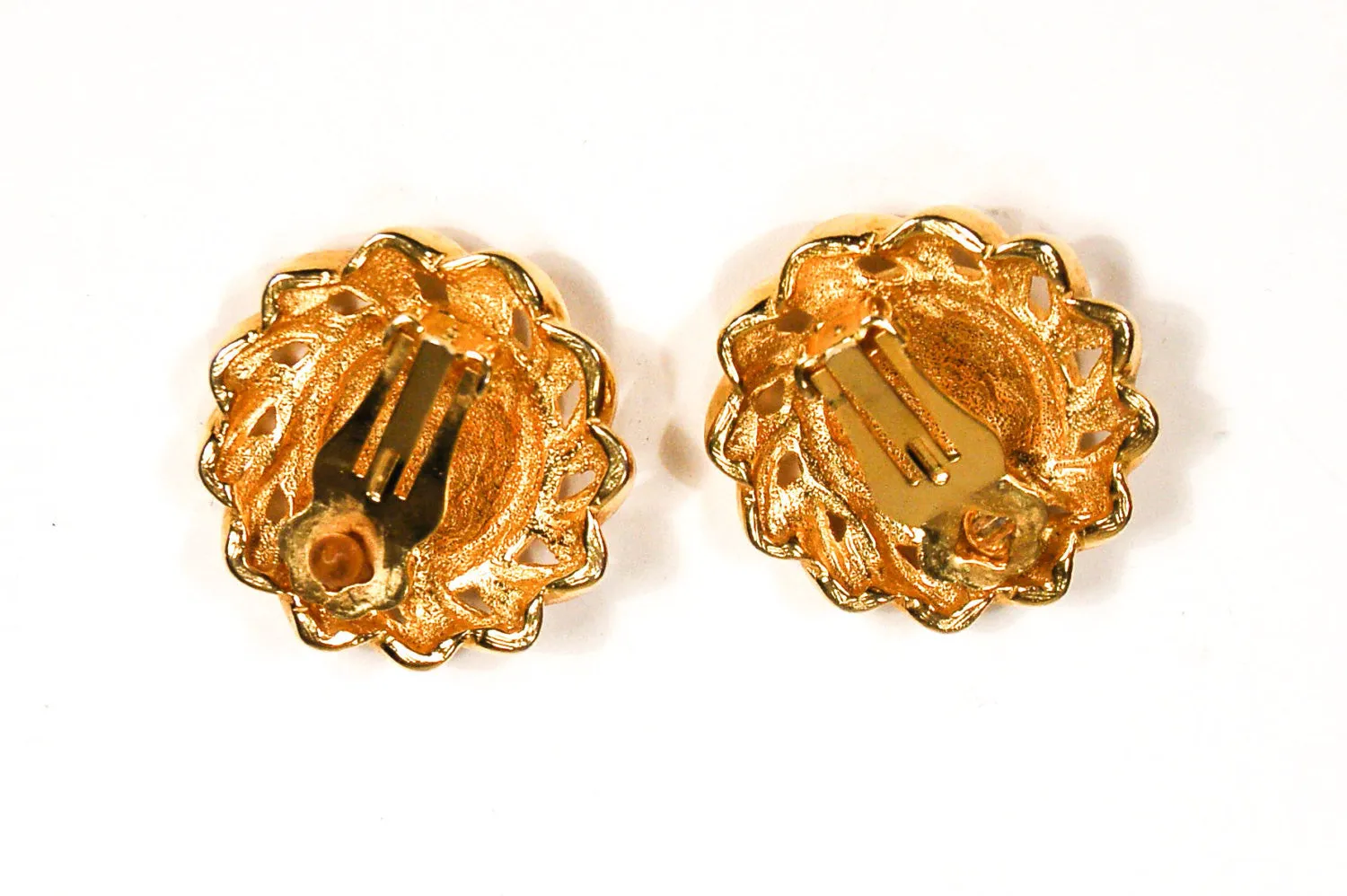 Gold and Red Anchor Earrings