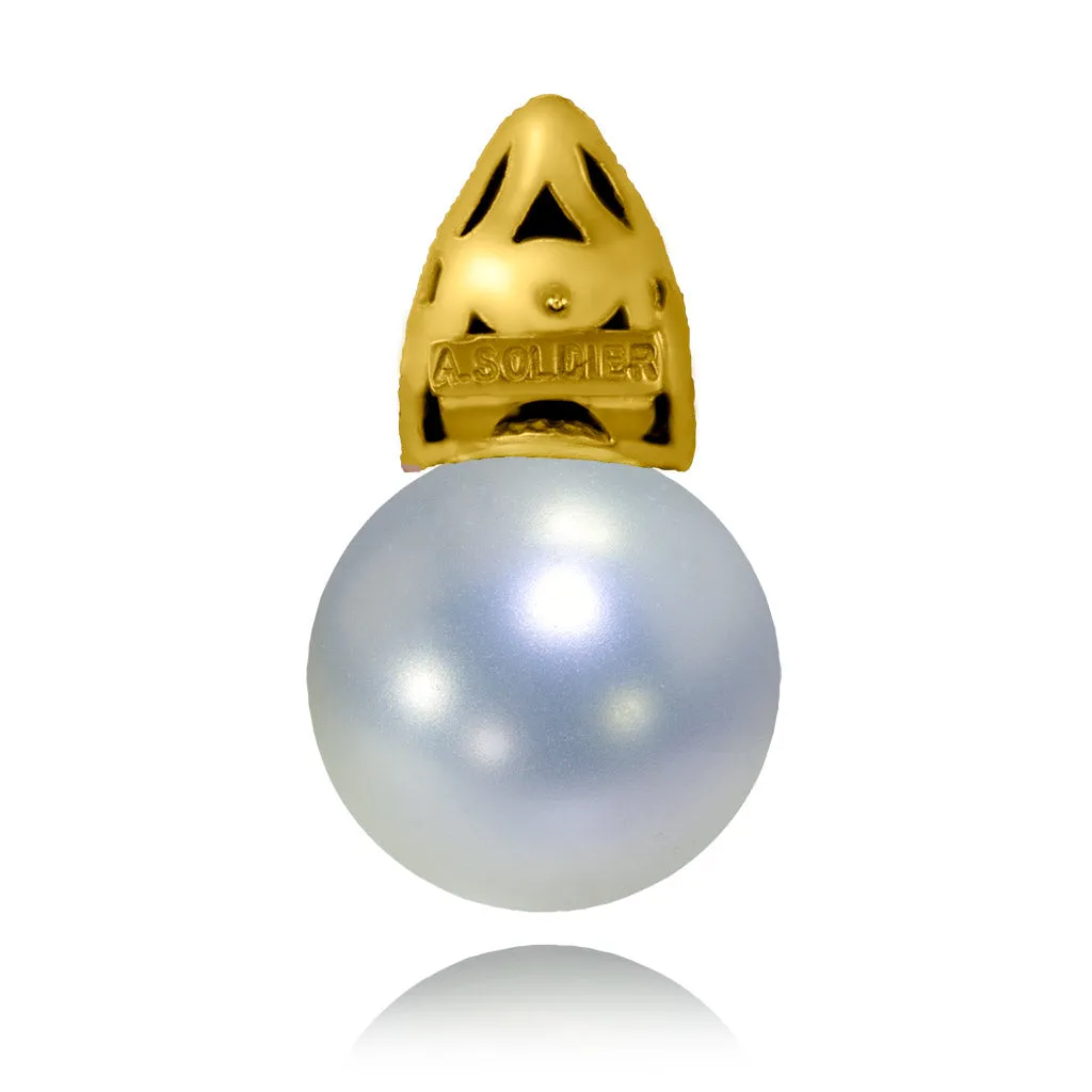 Gold Earrings with White Pearls