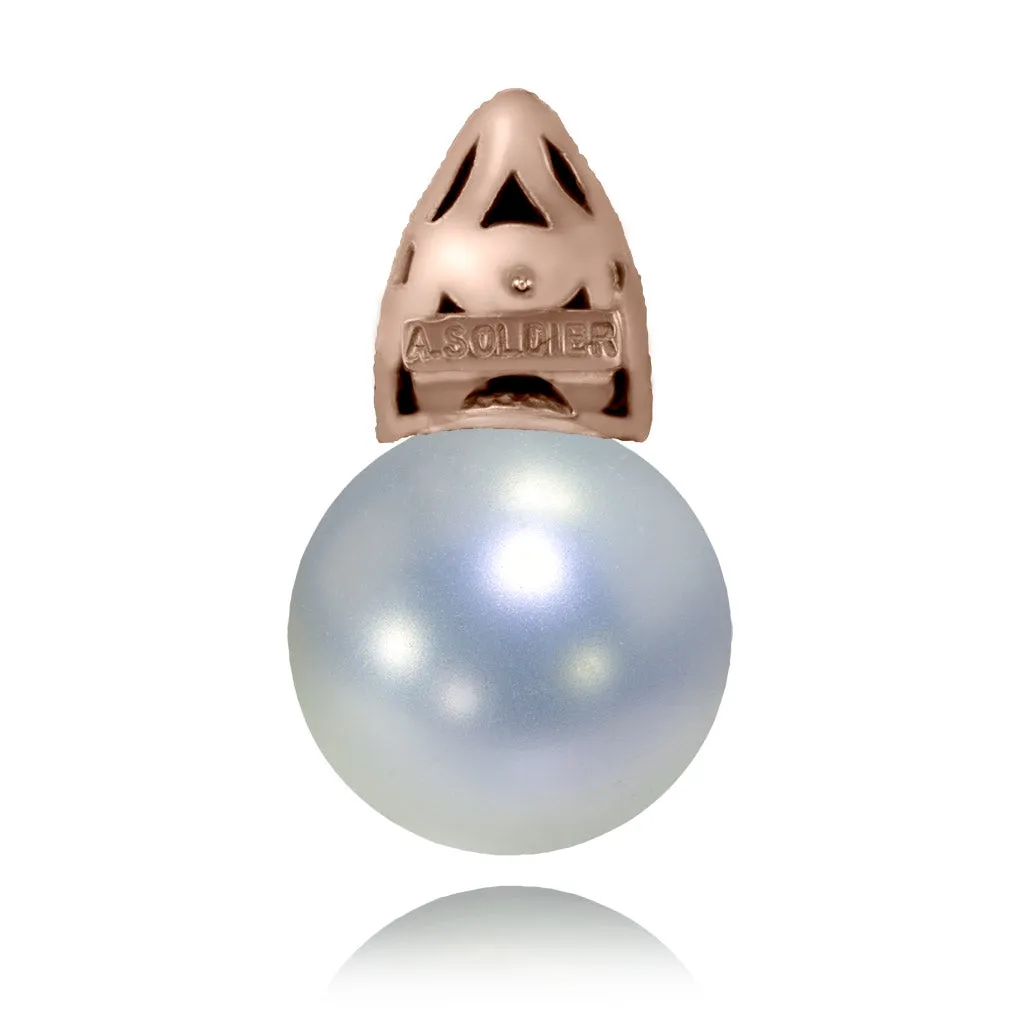 Gold Earrings with White Pearls