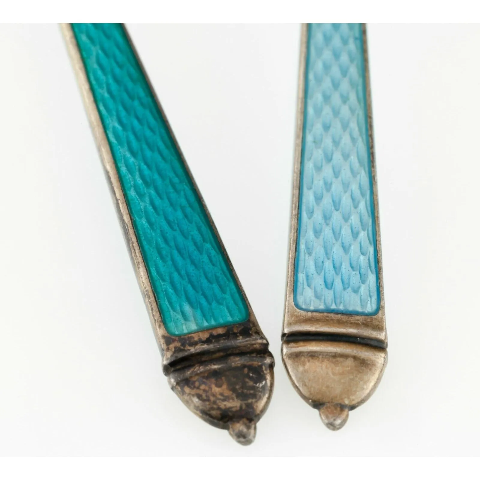 Gorgeous Watson Sterling Silver Enamel Pierced Spoon Two Piece Set!