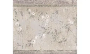 Green Silver White Stone Floral BT77073 Wallpaper Border