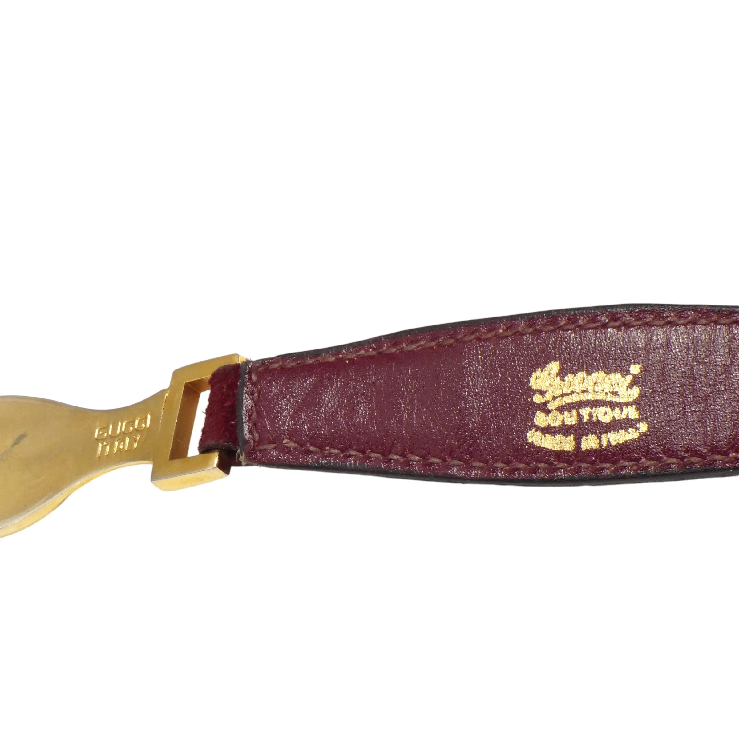 GUCCI- 1970s Burgundy Suede & Enamel Belt, Waist 25"