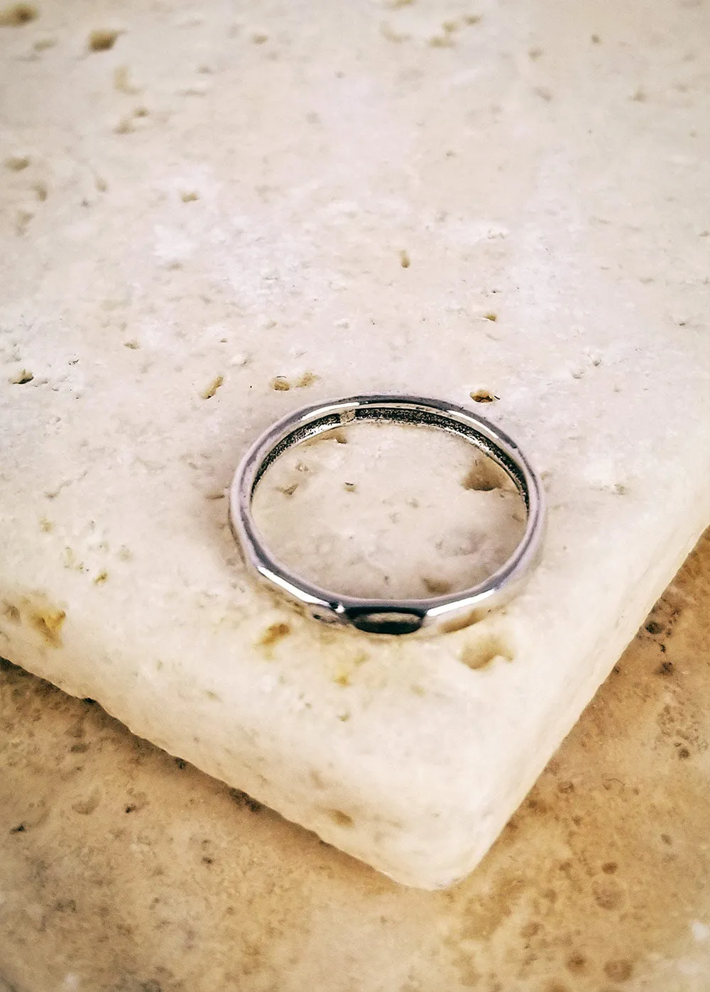 Hammered Thick Sterling Stack Ring