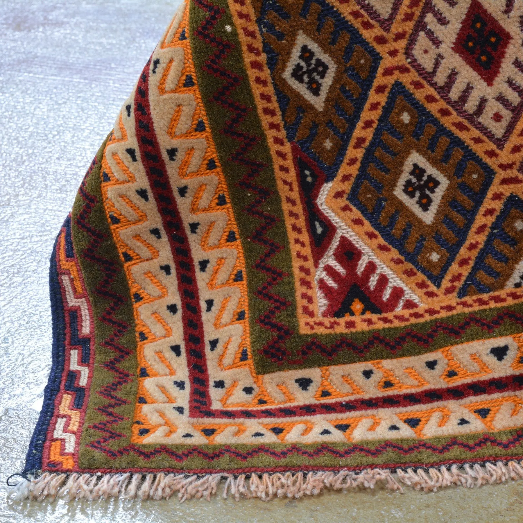 Hand-Knotted Afghan Mashwani Tribal Design Handmade Wool Rug (Size 2.9 X 4.1) Brrsf-1770