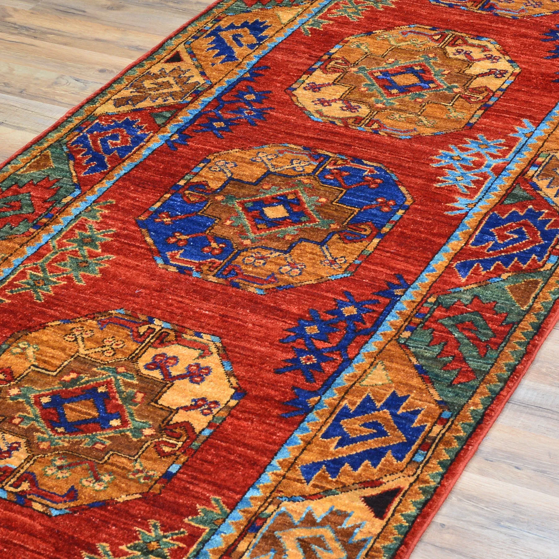 Hand-Knotted Afghan Tribal Wool Handmade Rug (Size 2.10 X 12.9) Cwral-8751