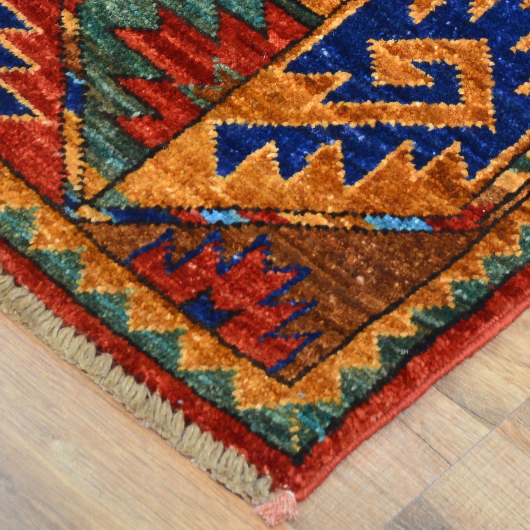 Hand-Knotted Afghan Tribal Wool Handmade Rug (Size 2.10 X 12.9) Cwral-8751