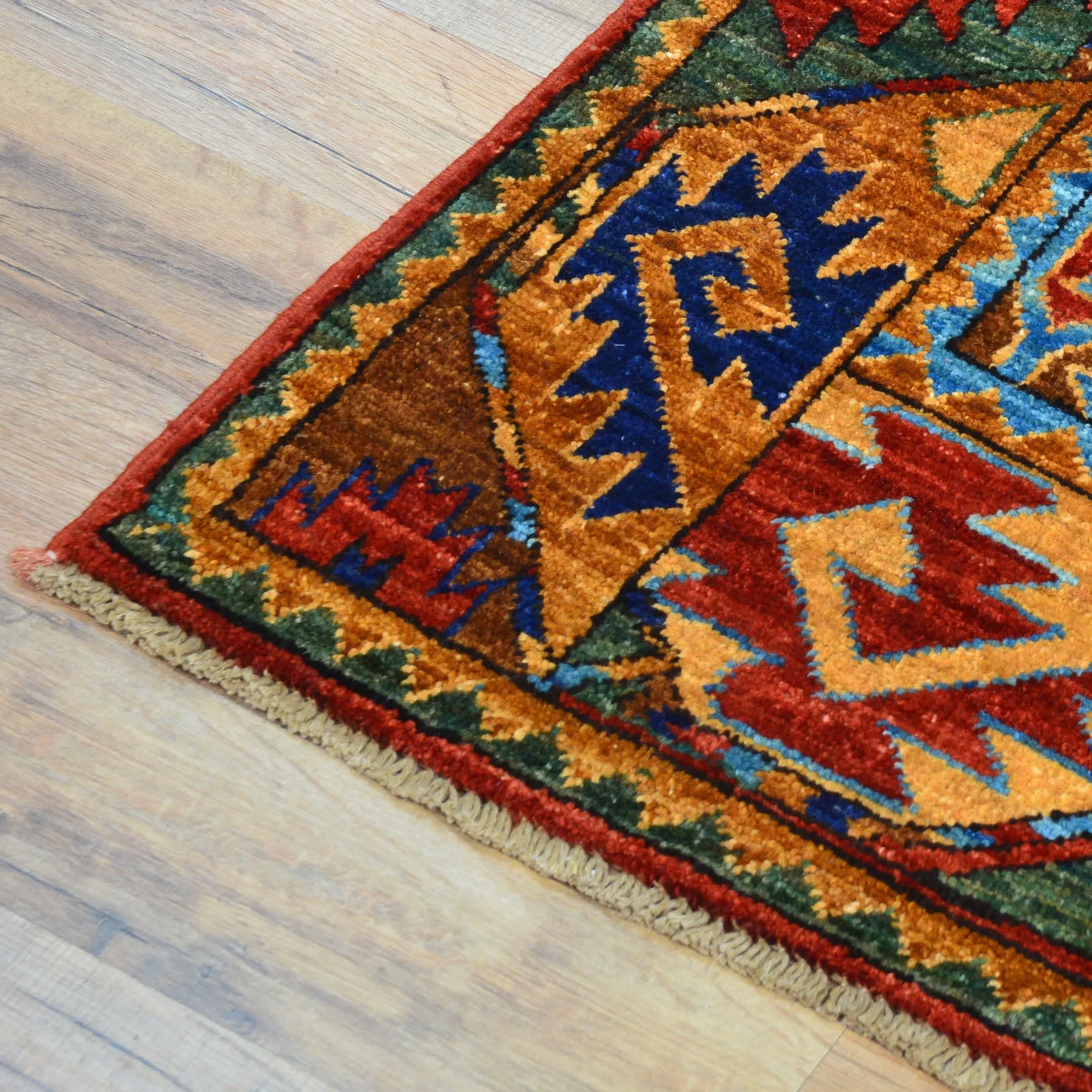 Hand-Knotted Afghan Tribal Wool Handmade Rug (Size 2.10 X 12.9) Cwral-8751