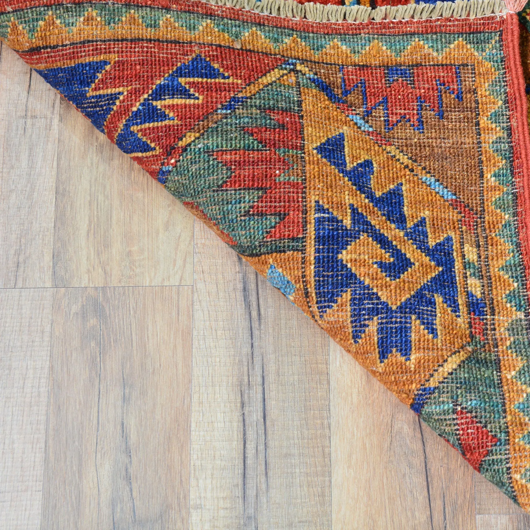 Hand-Knotted Afghan Tribal Wool Handmade Rug (Size 2.10 X 12.9) Cwral-8751
