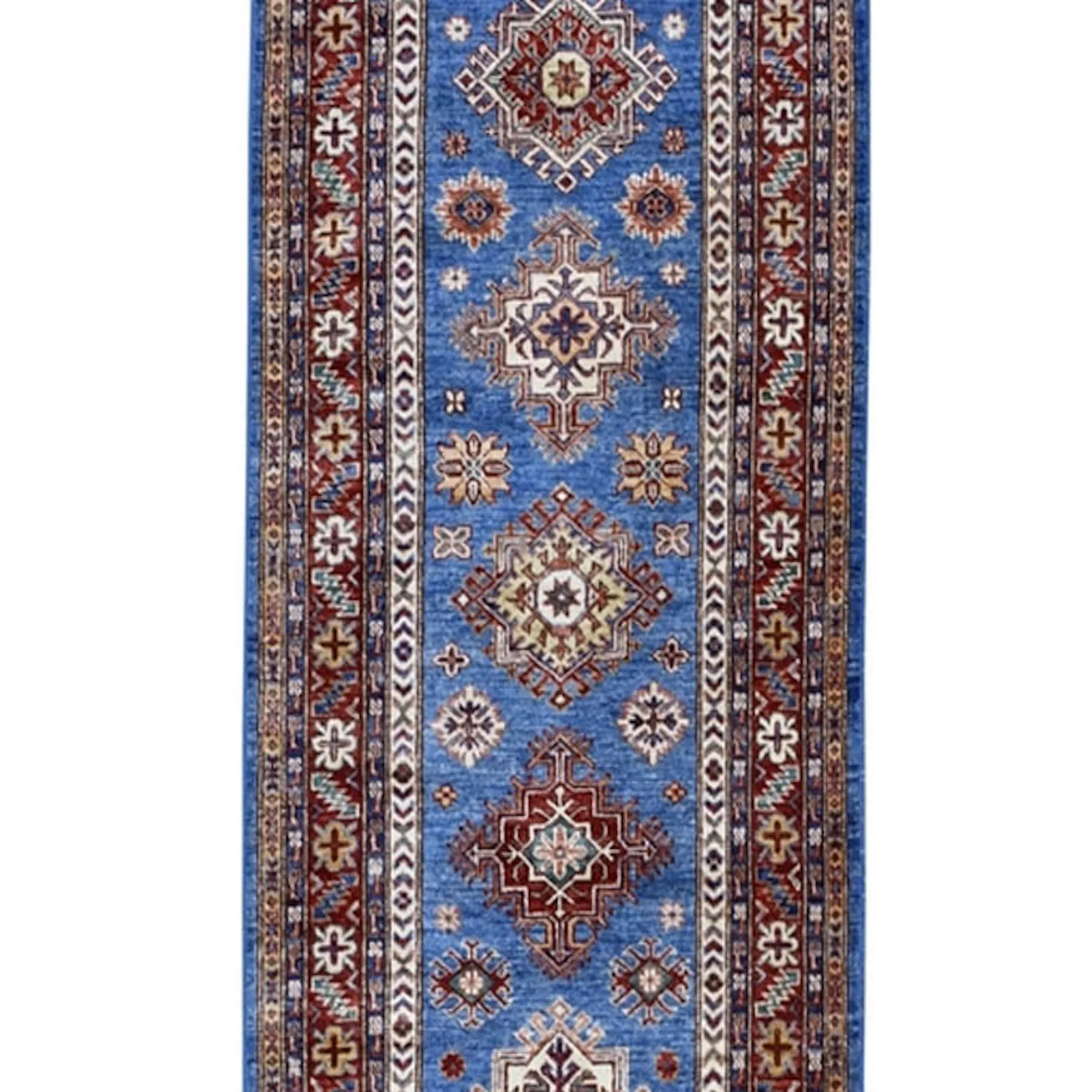 Hand-Knotted Caucasian Super Kazak Design Handmade Wool Rug (Size 3.0 X 26.8) Cwral-8976