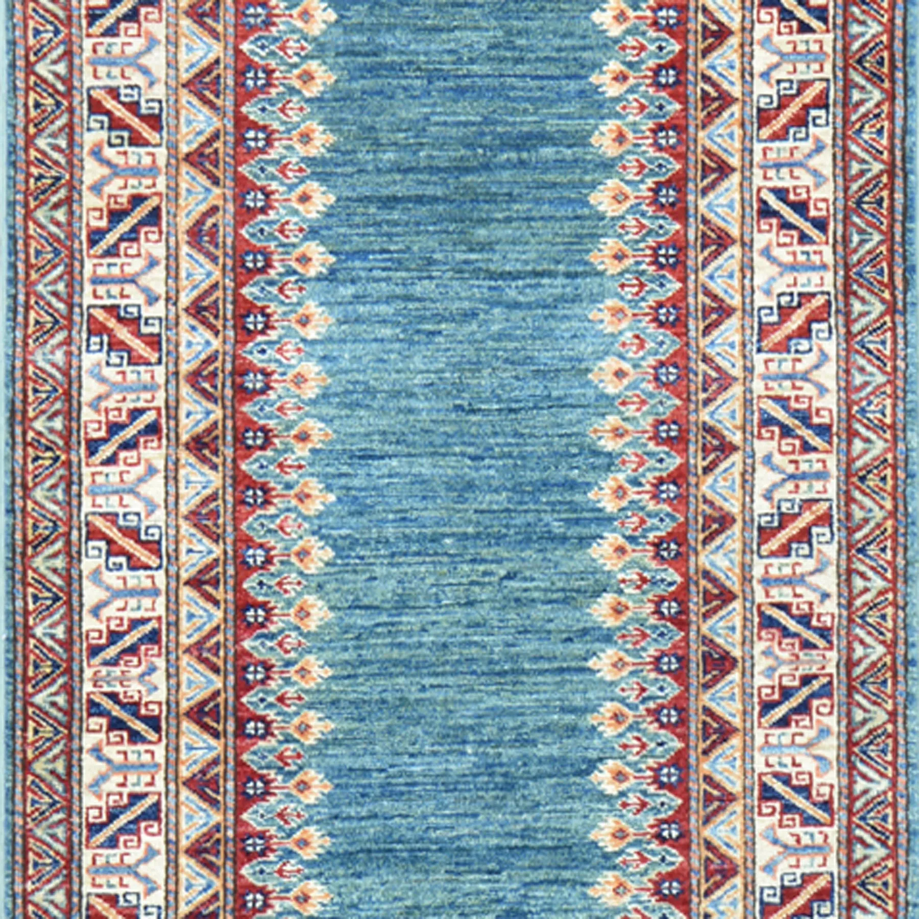 Hand-Knotted Caucasian Super Kazak Design Rug 100% Wool (Size 2.9 X 9.11) Cwrsf-1902