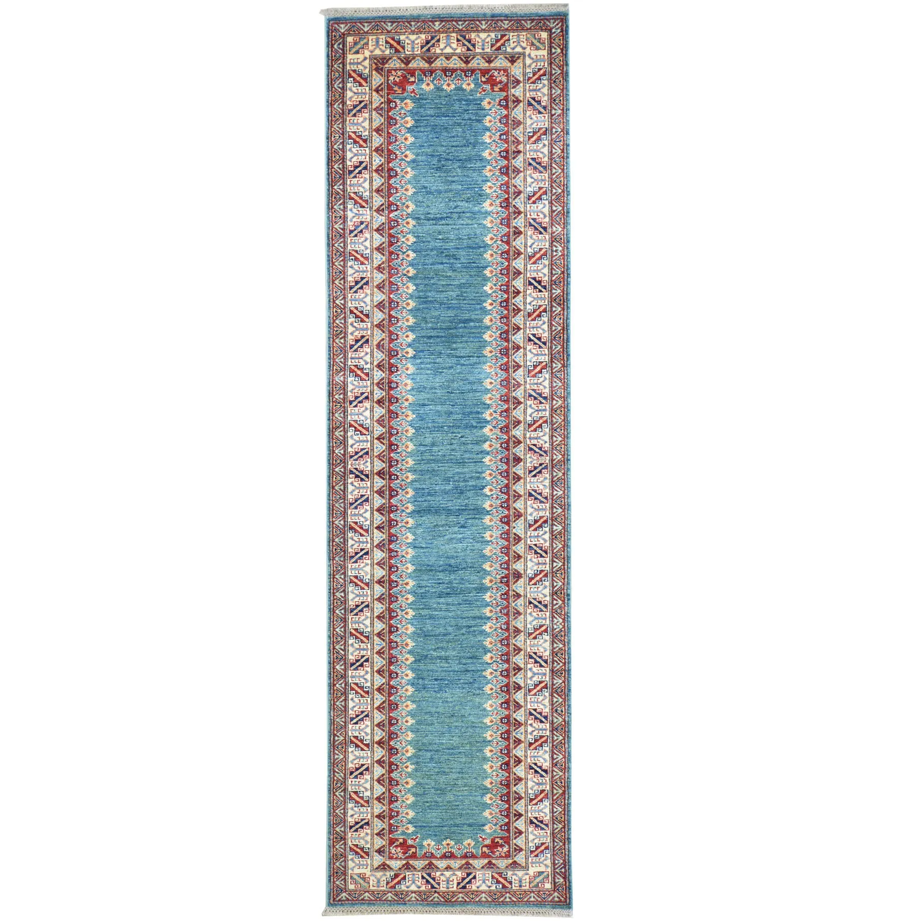 Hand-Knotted Caucasian Super Kazak Design Rug 100% Wool (Size 2.9 X 9.11) Cwrsf-1902