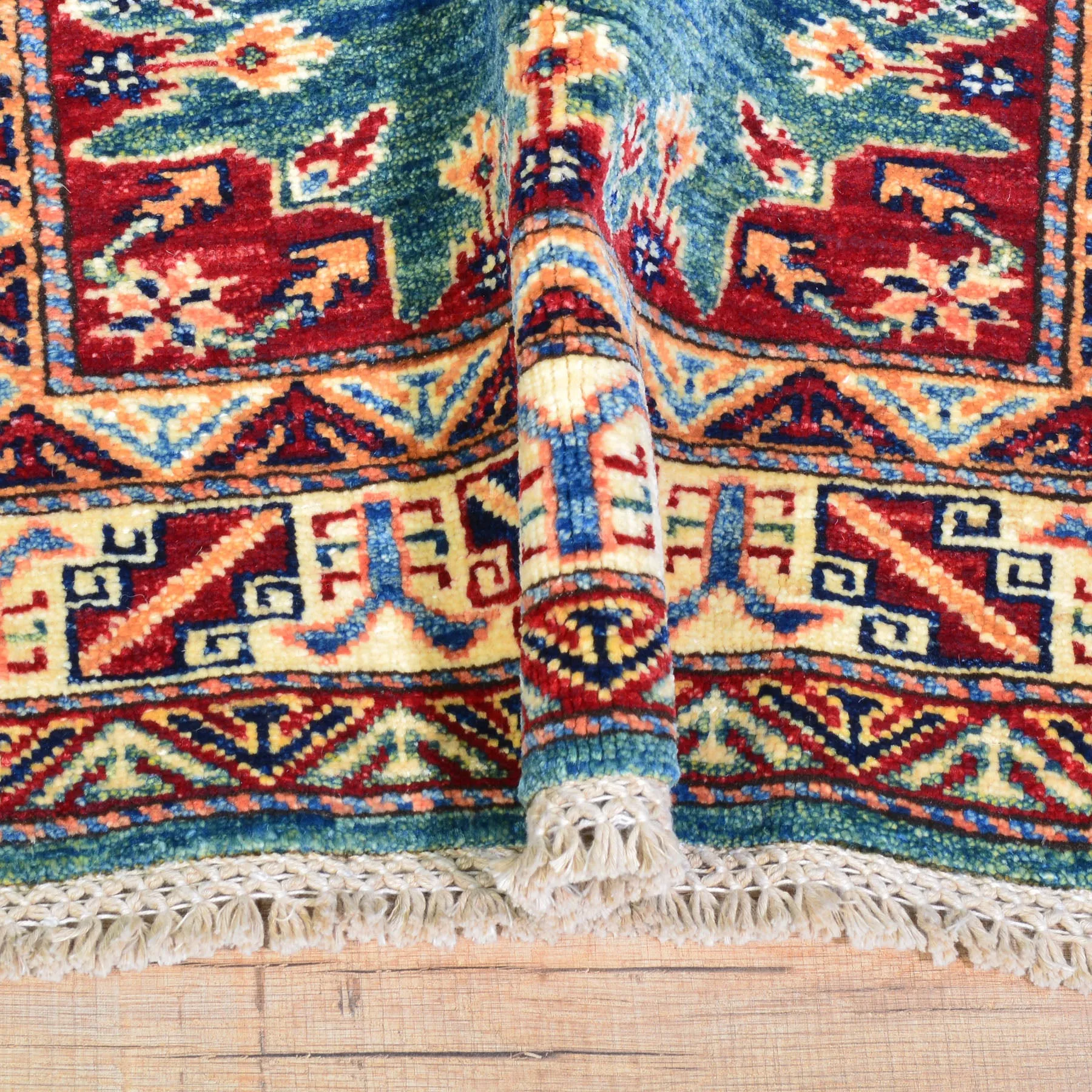 Hand-Knotted Caucasian Super Kazak Design Rug 100% Wool (Size 2.9 X 9.11) Cwrsf-1902