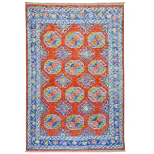 Hand-Knotted Ersari Design Handmade Wool Rug (Size 4.1 X 6.2) Cwral-7119