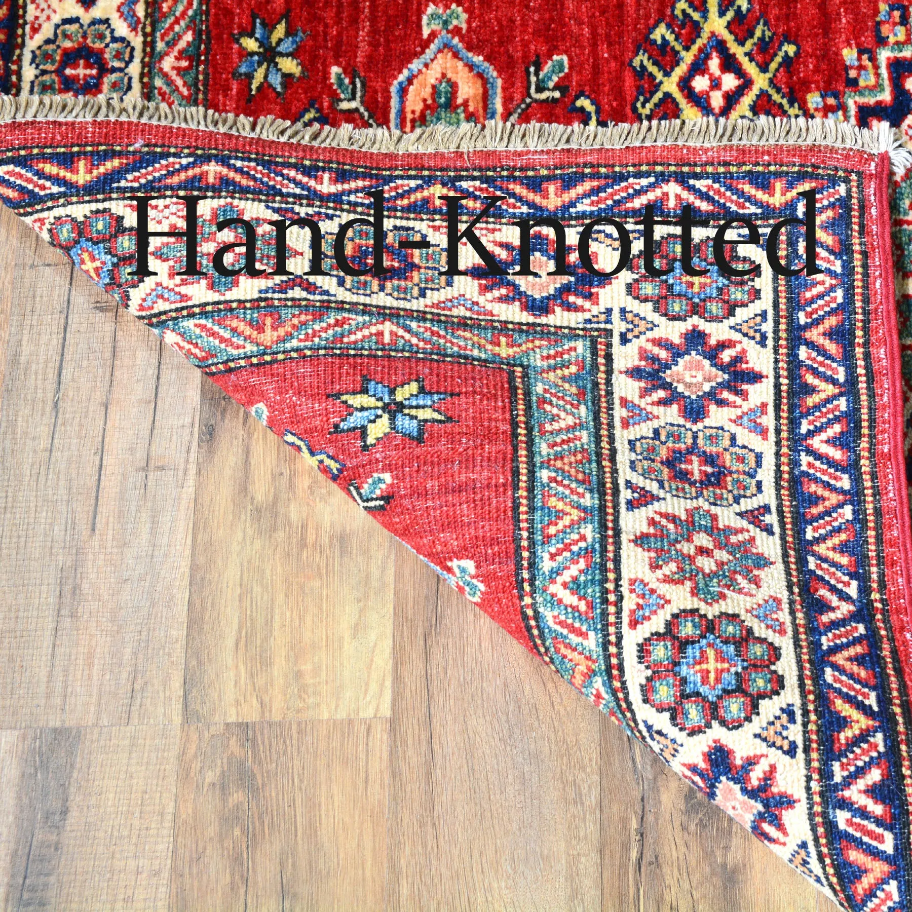 Hand-Knotted Fine Caucasian Design Super Kazak 100% Wool Rug (Size 2.7 X 8.9) Brral-1545