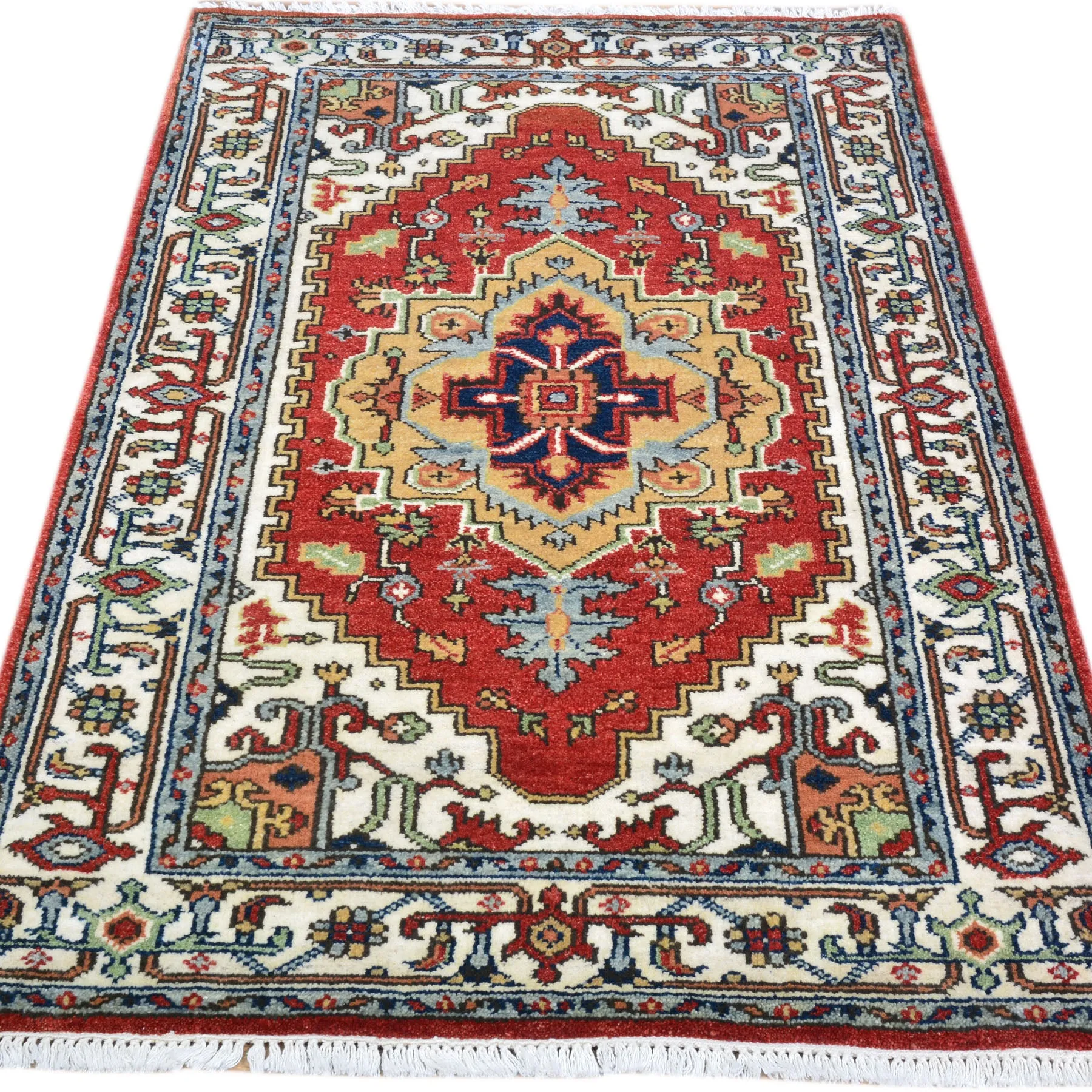 Hand-Knotted Fine Oriental Serapi Heriz Wool Handmade Rug (Size 2.11 X 5.1) Brral-2505