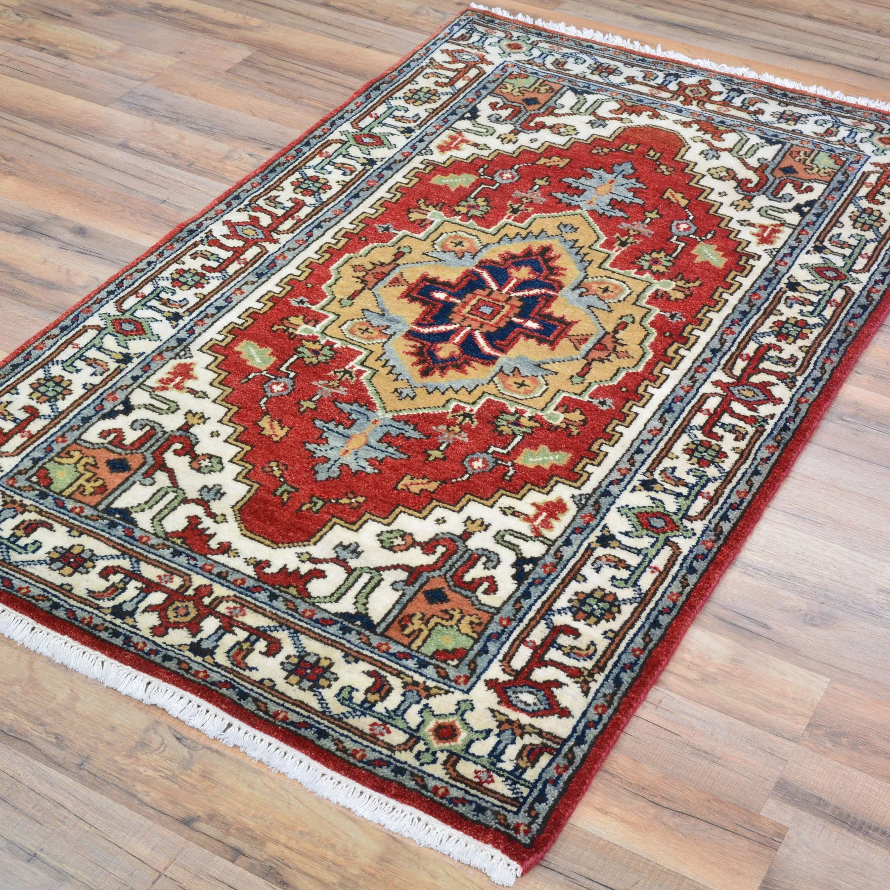 Hand-Knotted Fine Oriental Serapi Heriz Wool Handmade Rug (Size 2.11 X 5.1) Brral-2505