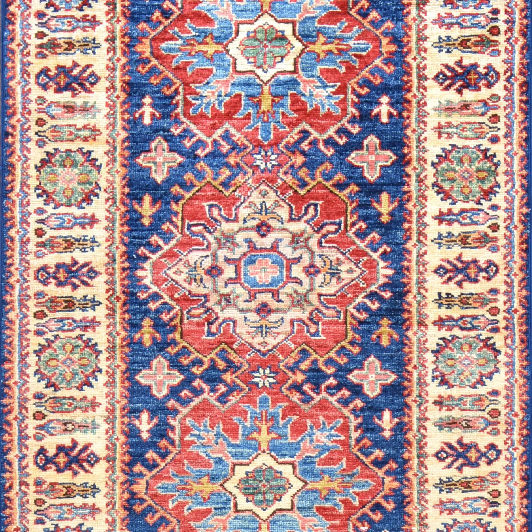 Hand-Knotted Fine Super Kazak Tribal Handmade 100% Wool Rug (Size 2.7 X 10.3) Brral-4671