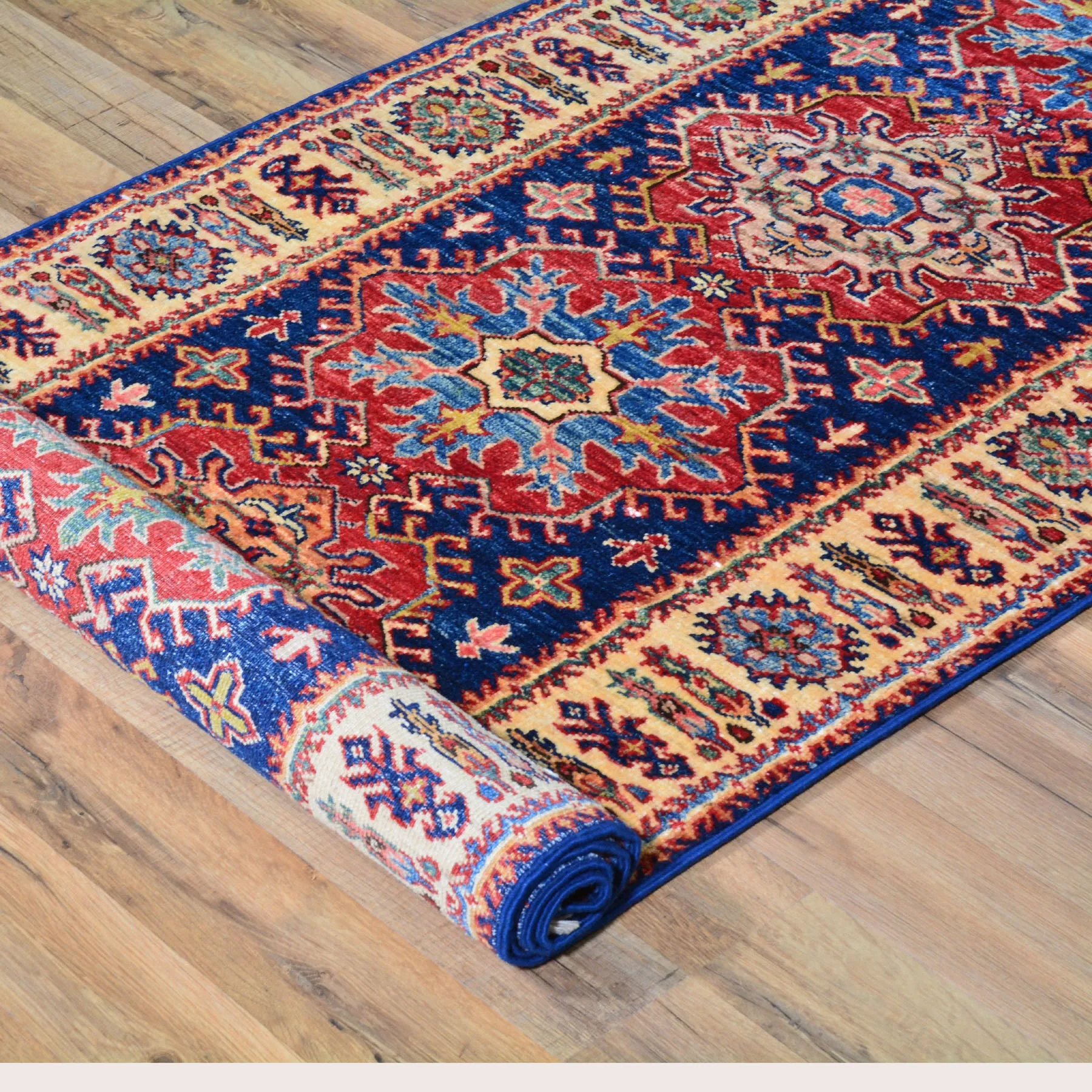 Hand-Knotted Fine Super Kazak Tribal Handmade 100% Wool Rug (Size 2.7 X 10.3) Brral-4671