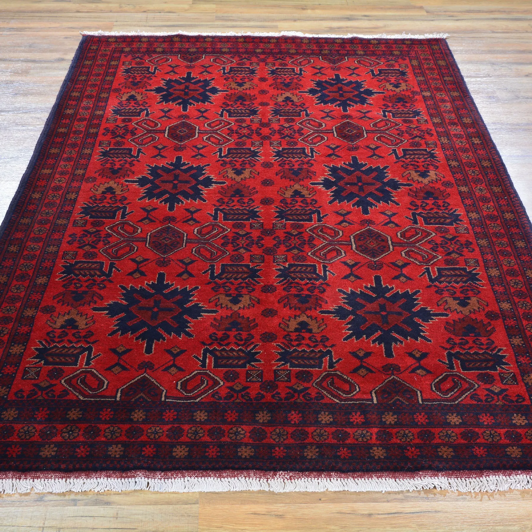 Hand-Knotted Fine Turkmen Handmade Tribal Traditional Rug (Size 4.2 X 6.8) Brral-6624