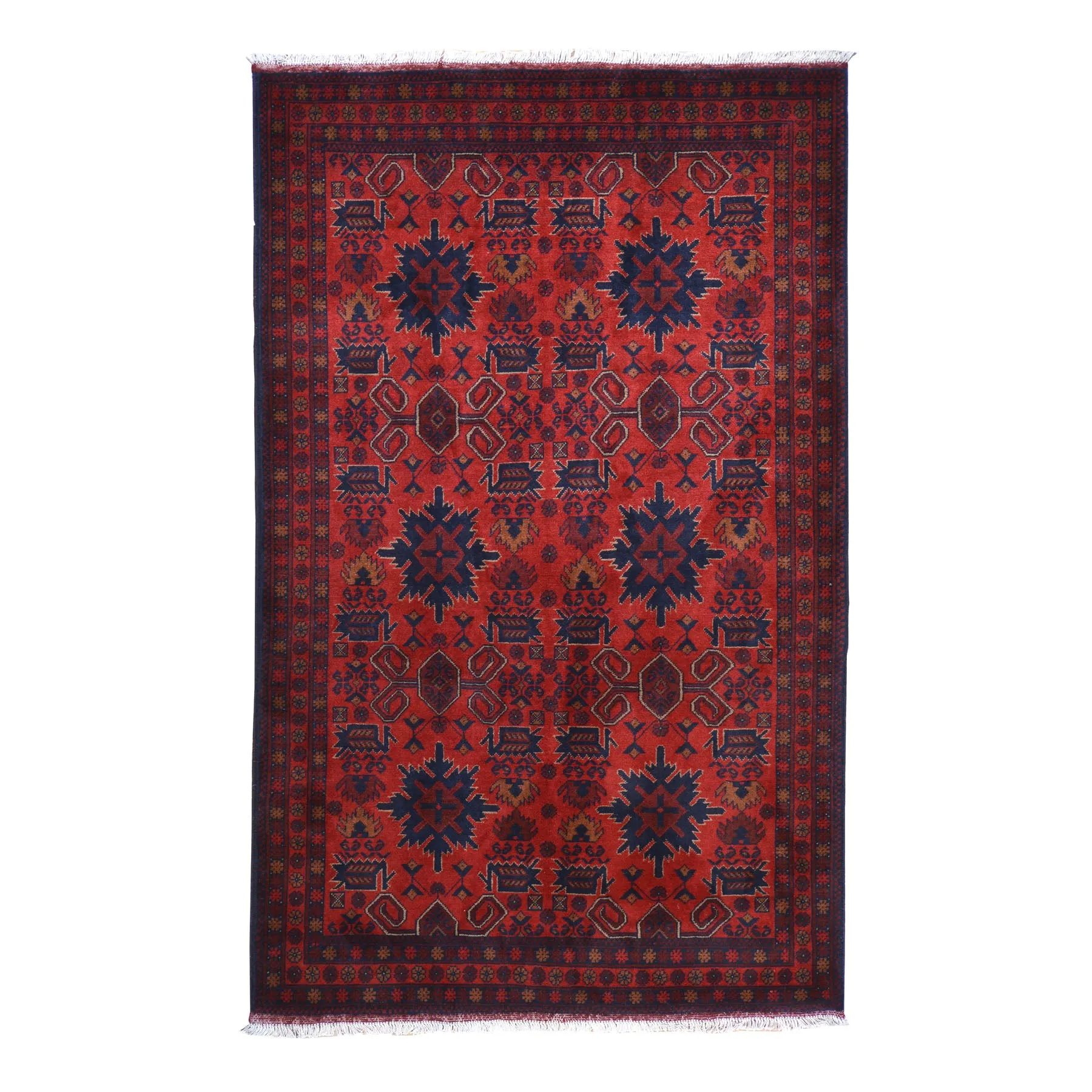 Hand-Knotted Fine Turkmen Handmade Tribal Traditional Rug (Size 4.2 X 6.8) Brral-6624