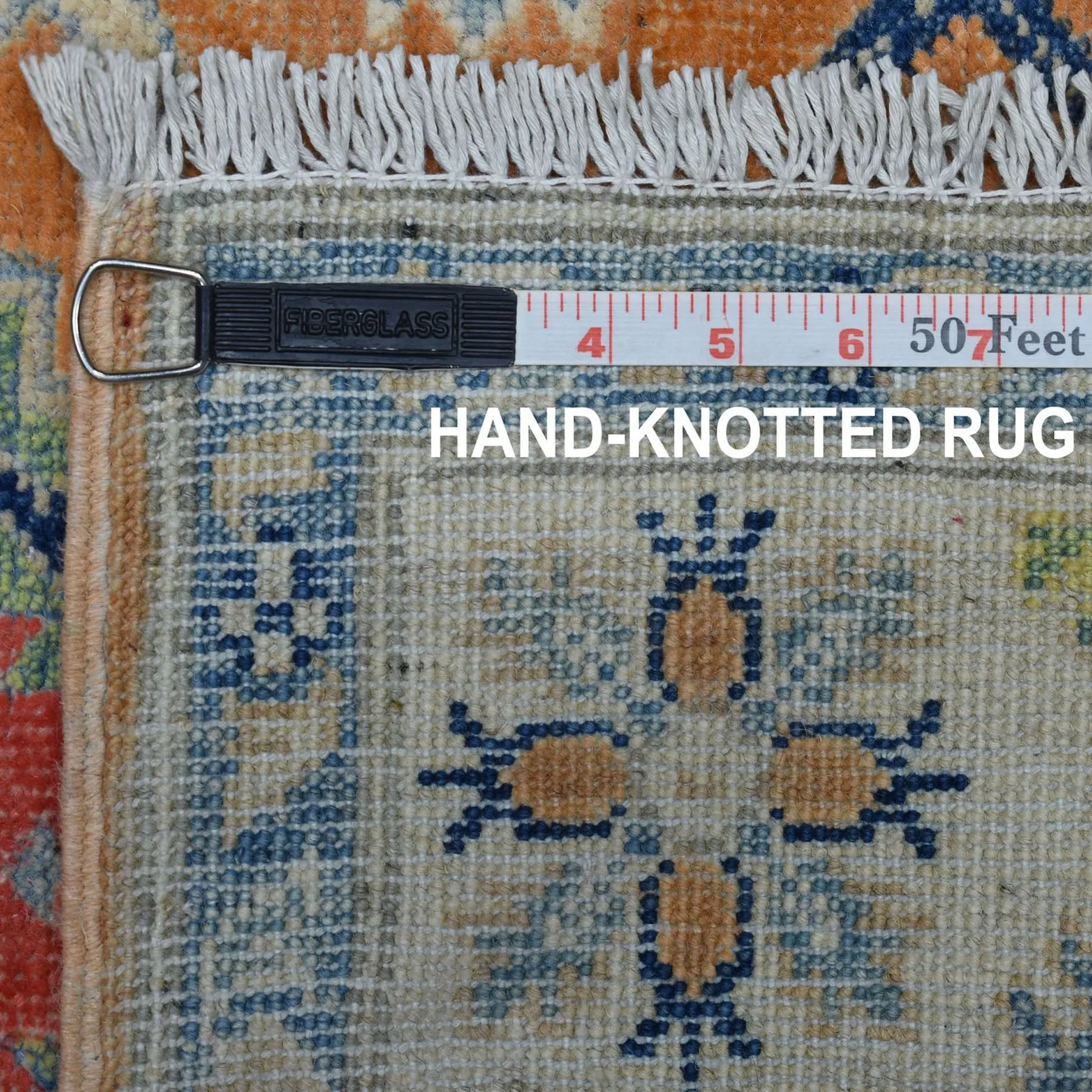 Hand-Knotted Handmade Geometric Design Wool Rug (Size 4.0 X 5.4) Cwral-7455