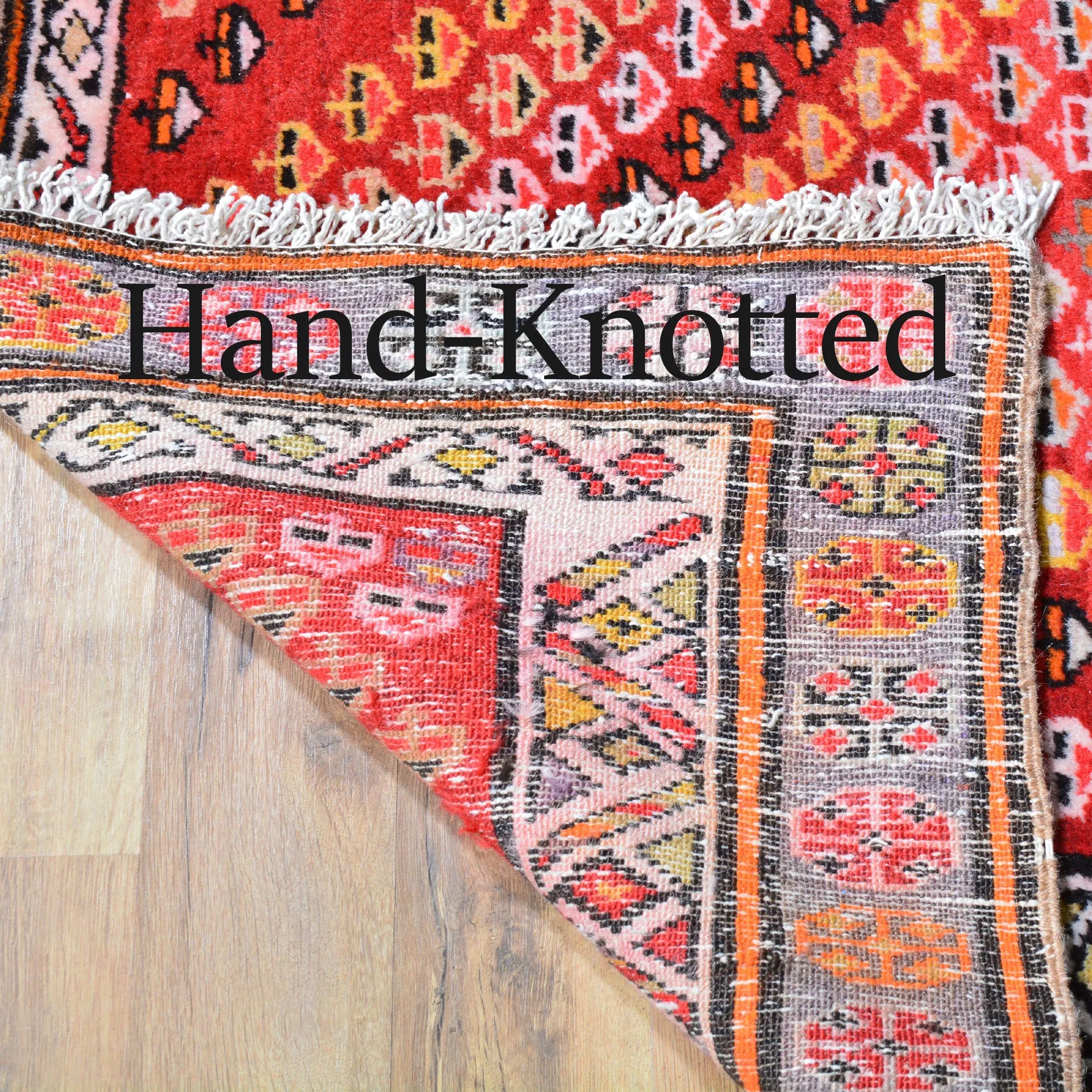 Hand-Knotted Old Turkish Tribal Design 100% Wool Rug (Size 3.4 X 12.8) Cwral-6774