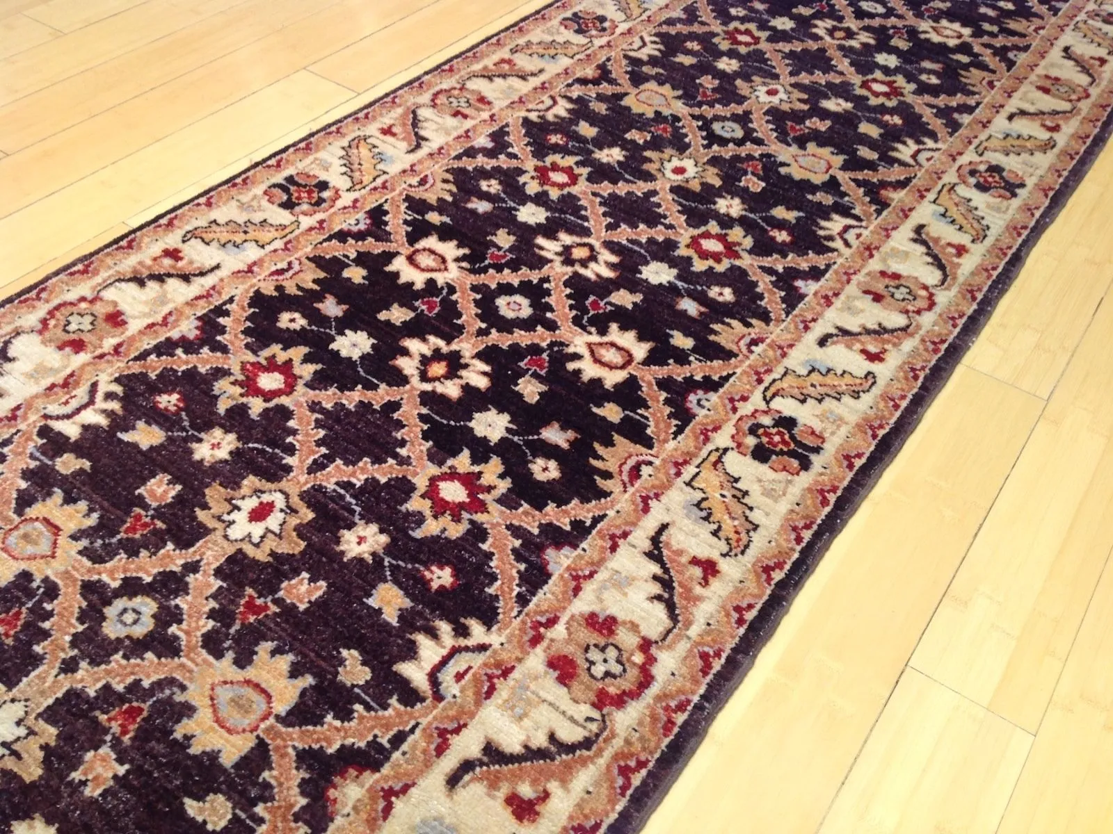 Hand-Knotted Oriental Afghan Tribal Zeigler Chobi Rug100% Wool (Size 2.6 X 9.9) Brral-1458