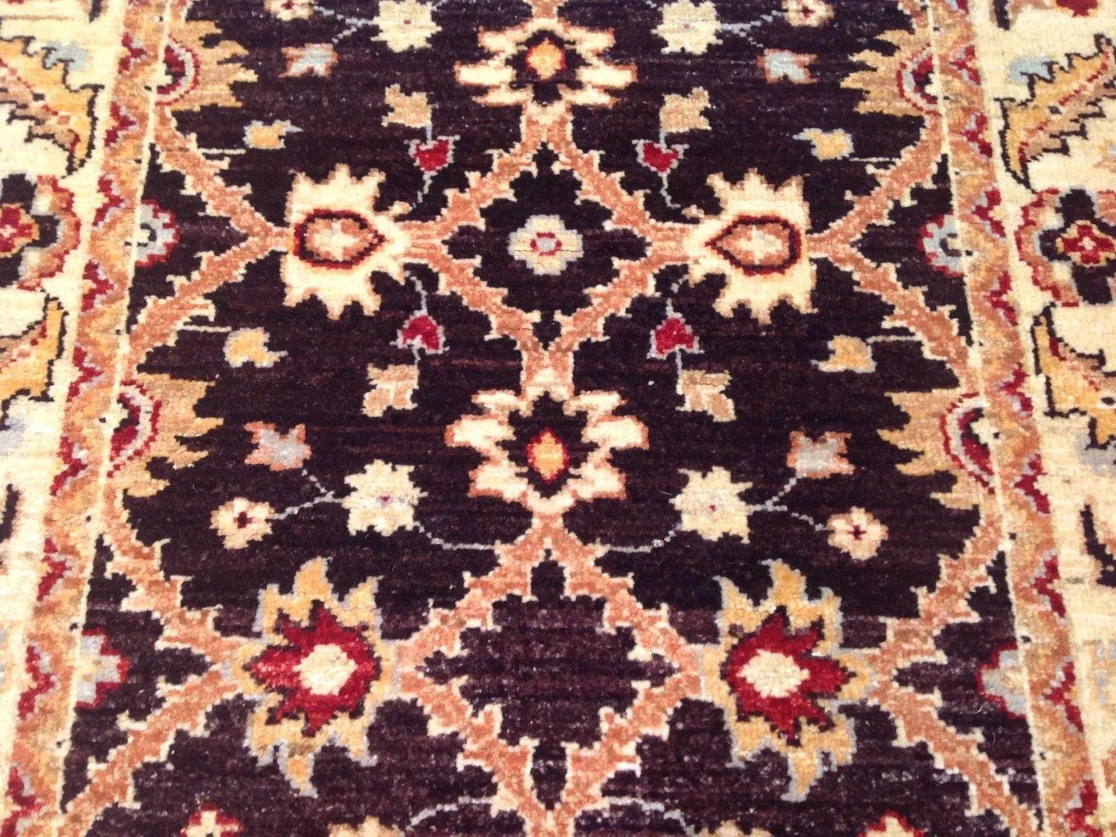 Hand-Knotted Oriental Afghan Tribal Zeigler Chobi Rug100% Wool (Size 2.6 X 9.9) Brral-1458