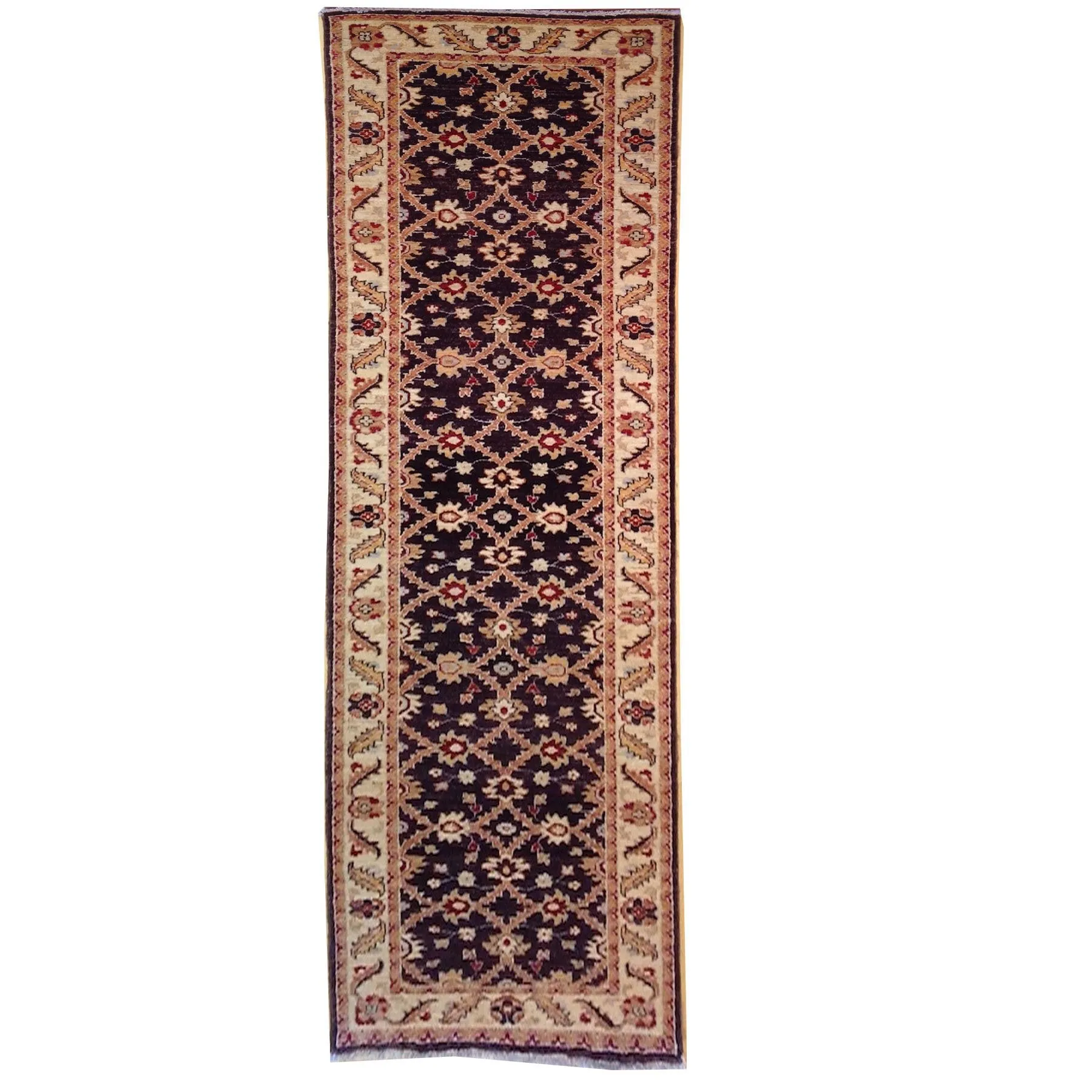 Hand-Knotted Oriental Afghan Tribal Zeigler Chobi Rug100% Wool (Size 2.6 X 9.9) Brral-1458