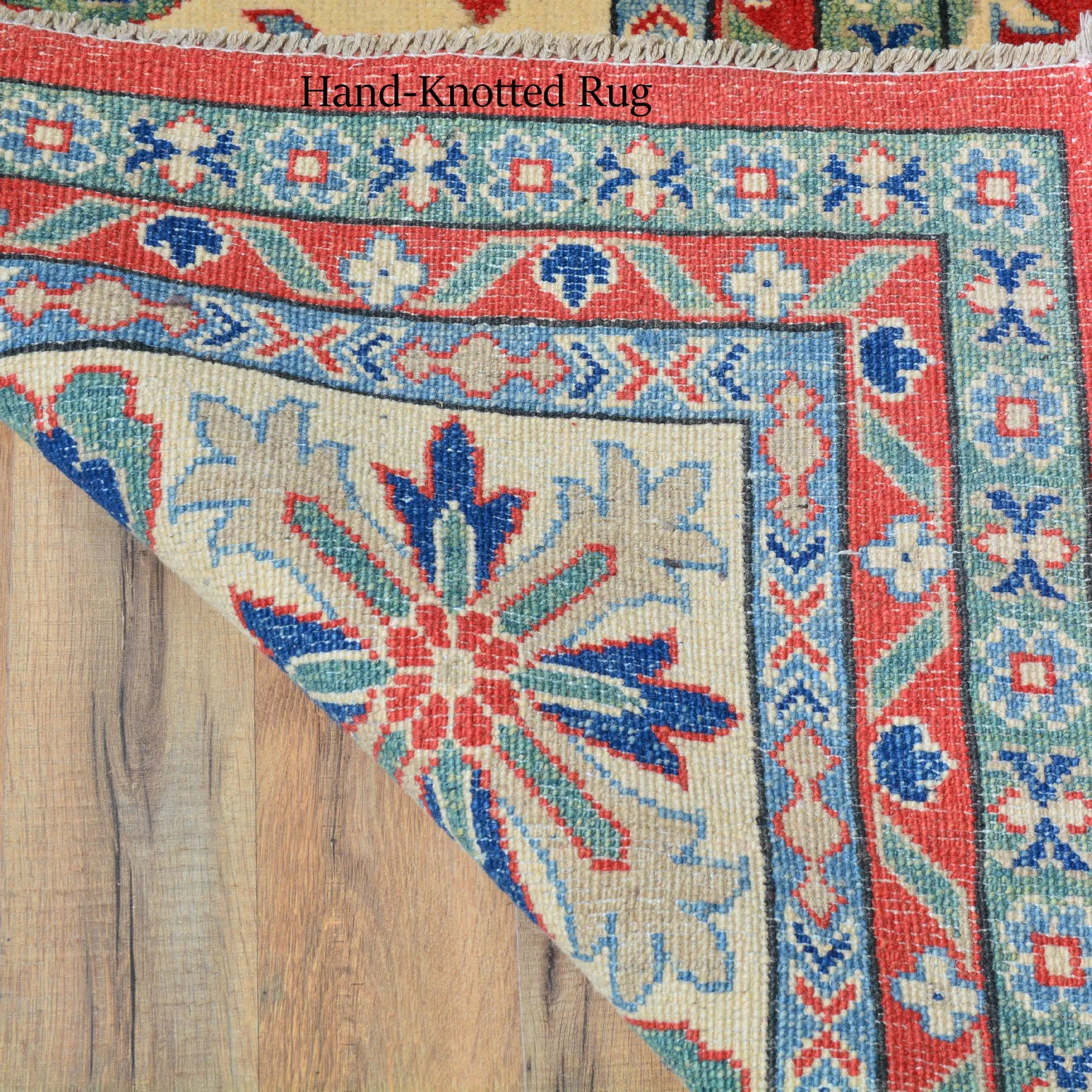 Hand-Knotted Oriental Kazak Design Wool Rug (Size 9.10 X 14.3) Brrsf-552