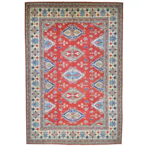 Hand-Knotted Oriental Kazak Design Wool Rug (Size 9.10 X 14.3) Brrsf-552