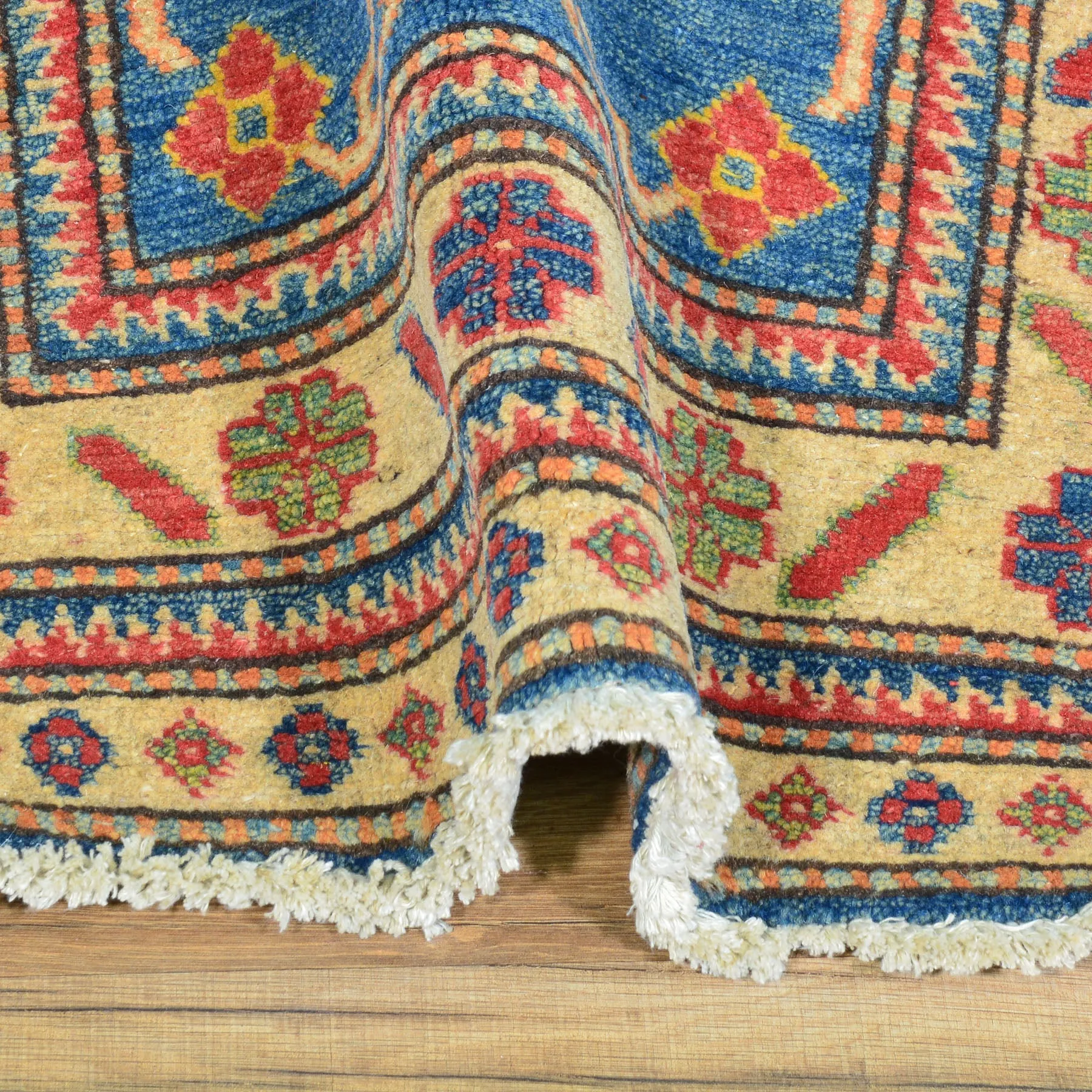Hand-Knotted Tribal Kazak Caucasian Design 100% Wool Rug (Size 2.8 X 9.9) Brral-1551