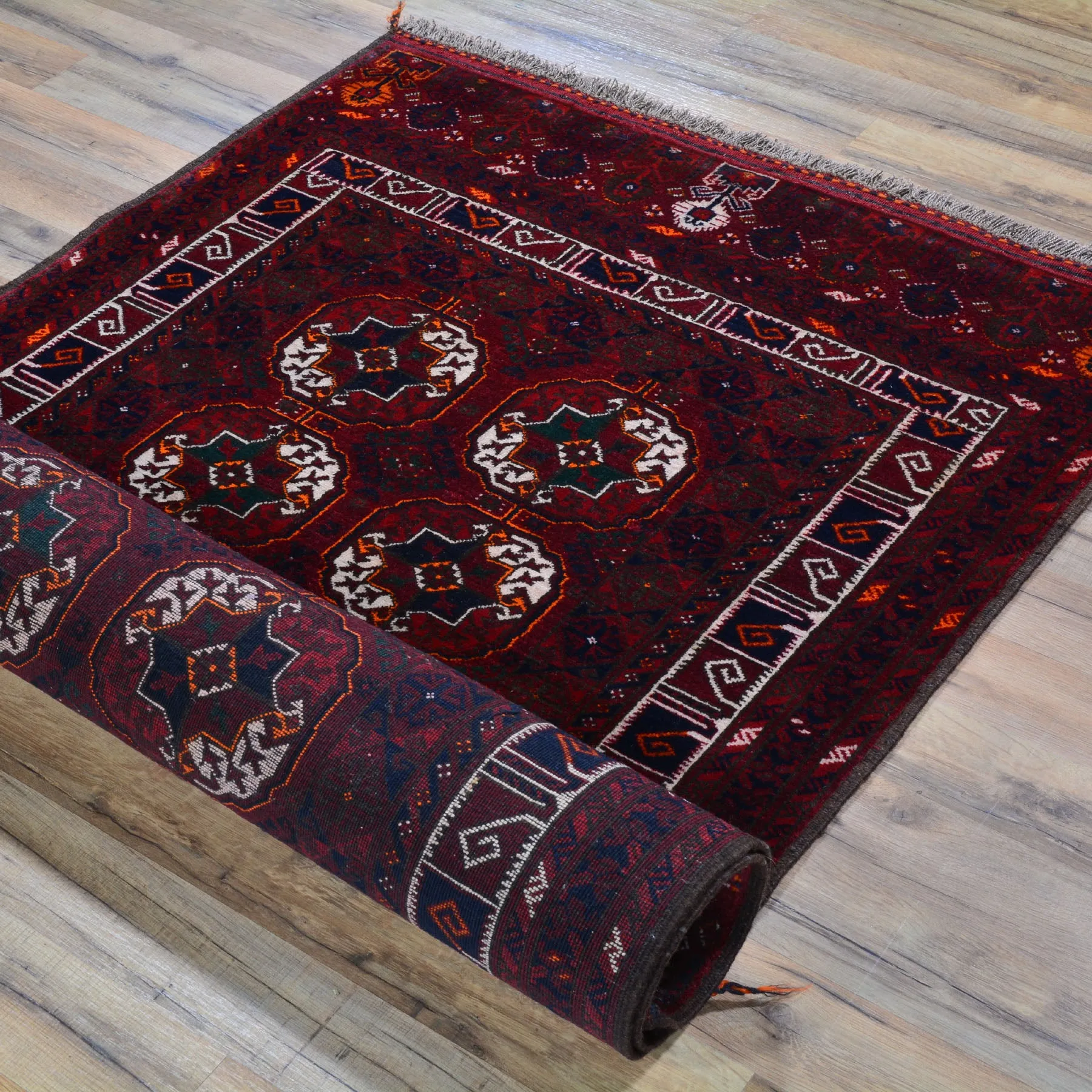 Hand-Knotted Turkmen Handmade Tribal Traditional Rug (Size 3.3 X 6.6) Brral-6648