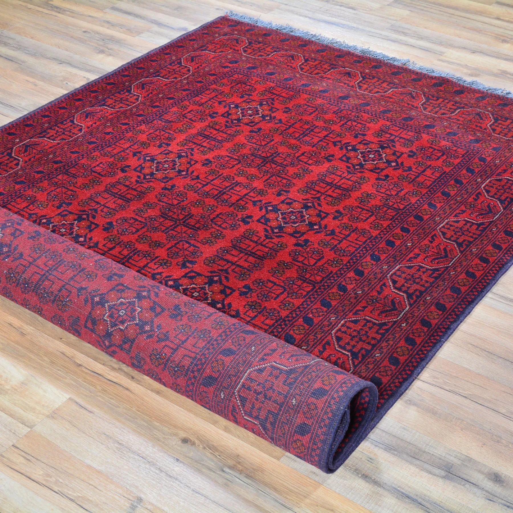Hand-Knotted Turkmen Handmade Tribal Traditional Rug (Size 4.3 X 6.9) Brral-6618
