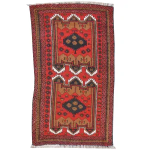 Hand-Knotted Vintage Baluch Tribal Design Handmade Wool Rug (Size 2.9 X 4.8) Cwral-4722