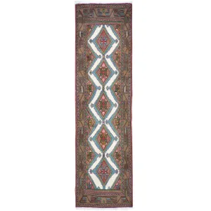 Hand-Knotted Vintage Tribal Rug 100% Wool Handmade (Size 2.7 X 9.1) Brral-2760