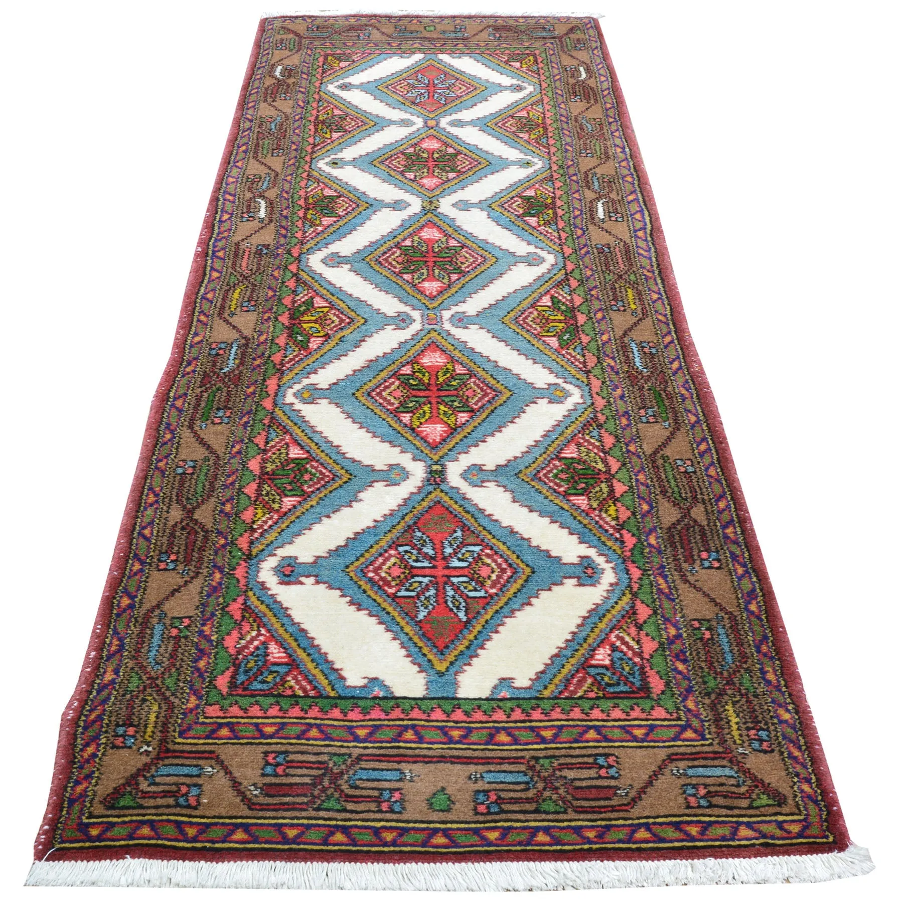 Hand-Knotted Vintage Tribal Rug 100% Wool Handmade (Size 2.7 X 9.1) Brral-2760