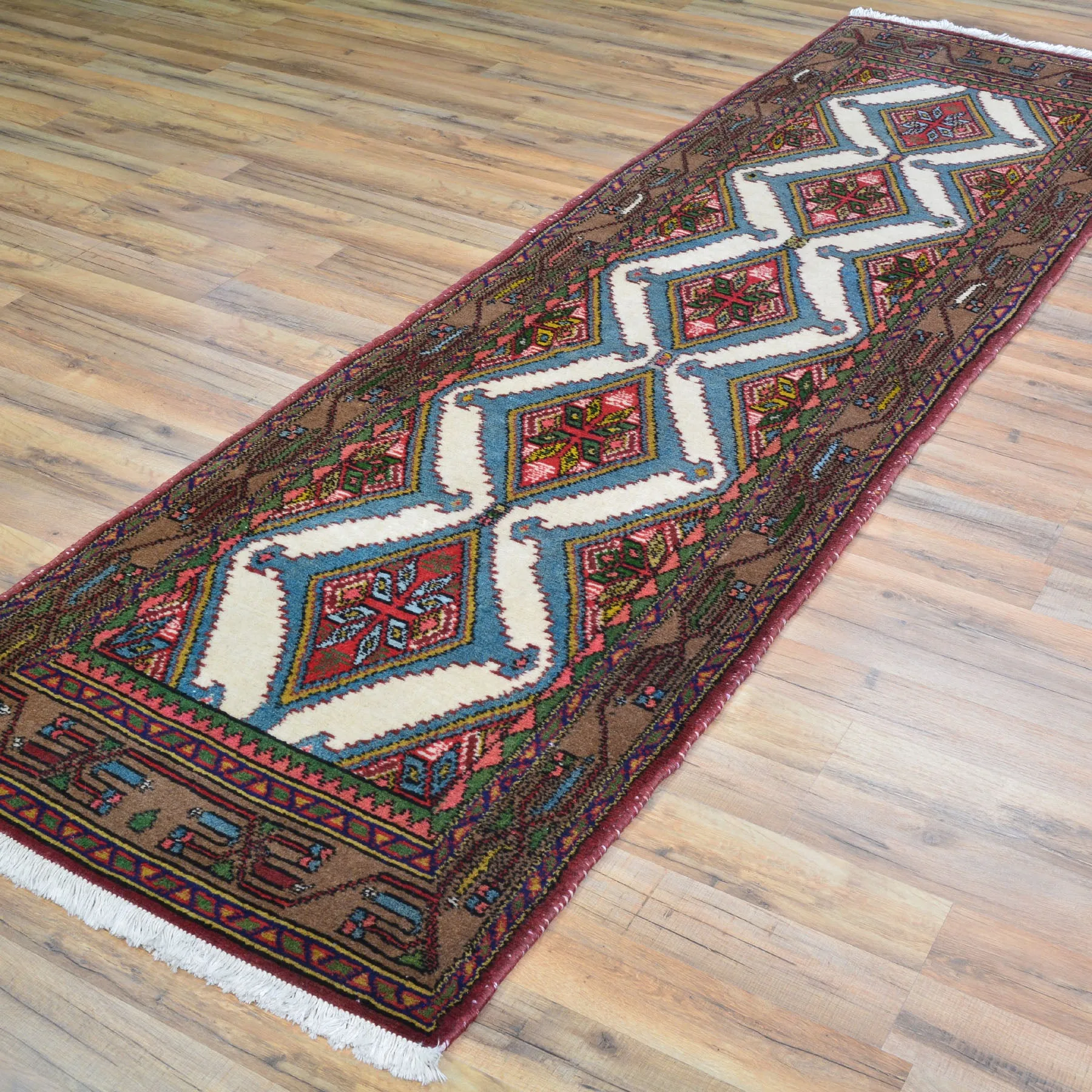 Hand-Knotted Vintage Tribal Rug 100% Wool Handmade (Size 2.7 X 9.1) Brral-2760