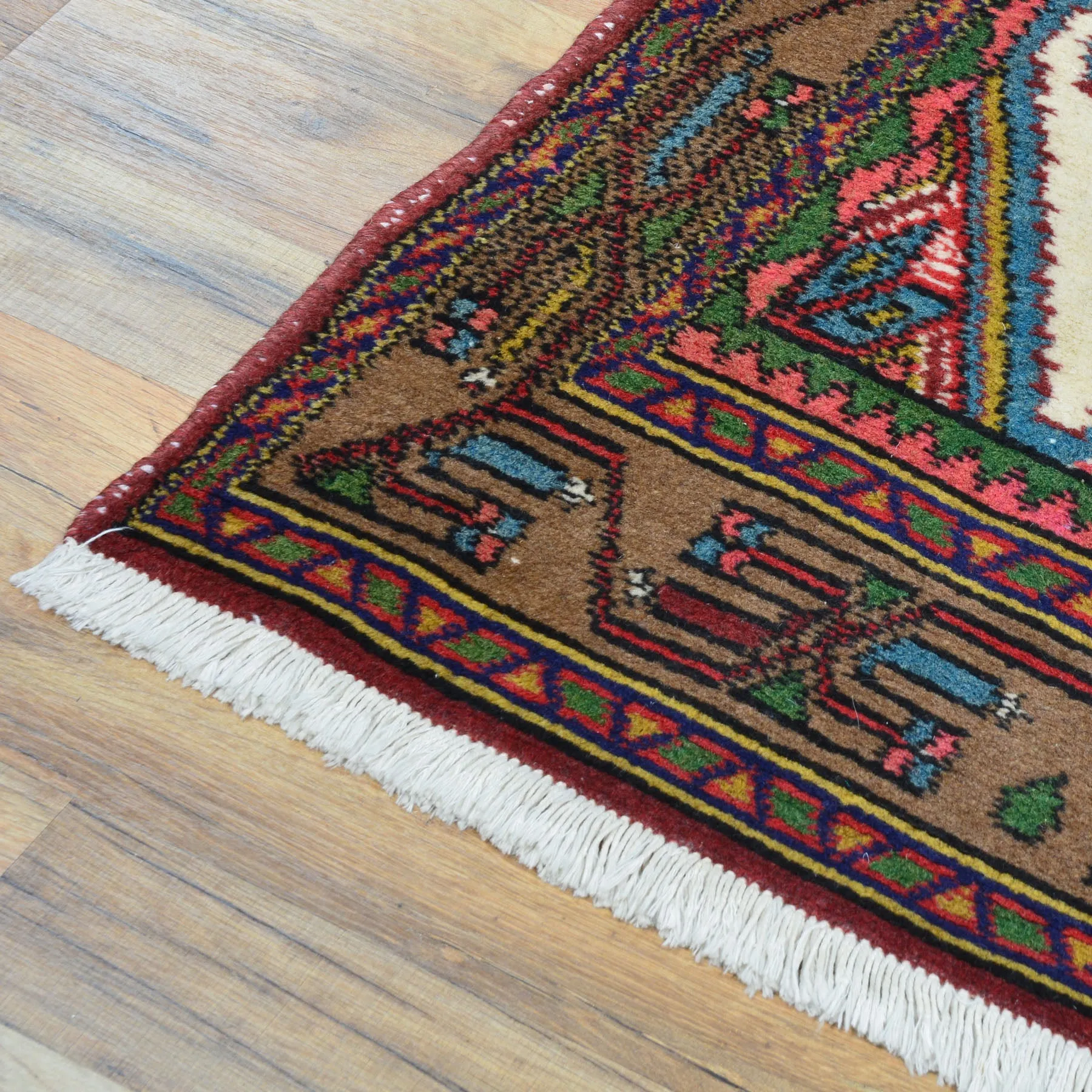 Hand-Knotted Vintage Tribal Rug 100% Wool Handmade (Size 2.7 X 9.1) Brral-2760