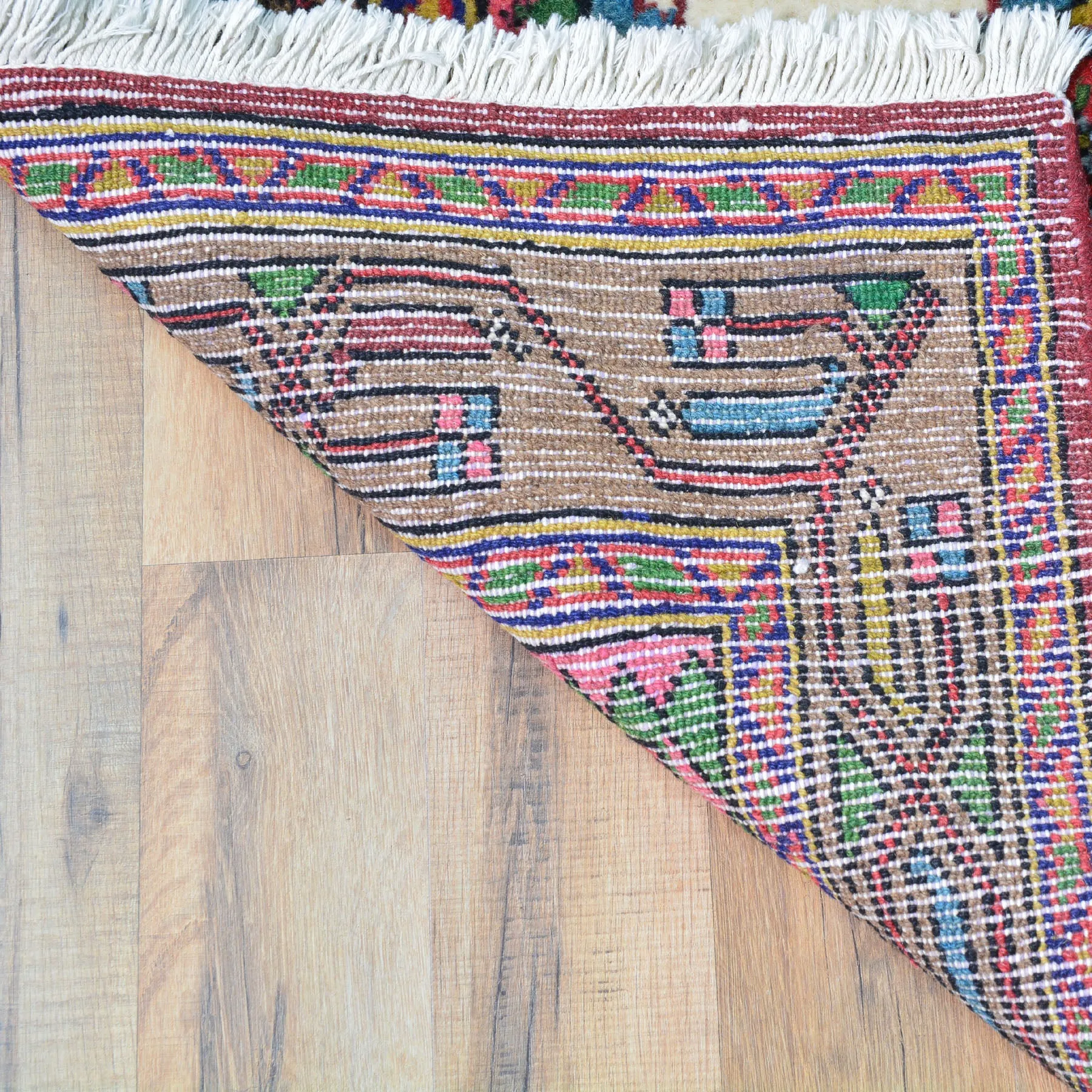 Hand-Knotted Vintage Tribal Rug 100% Wool Handmade (Size 2.7 X 9.1) Brral-2760